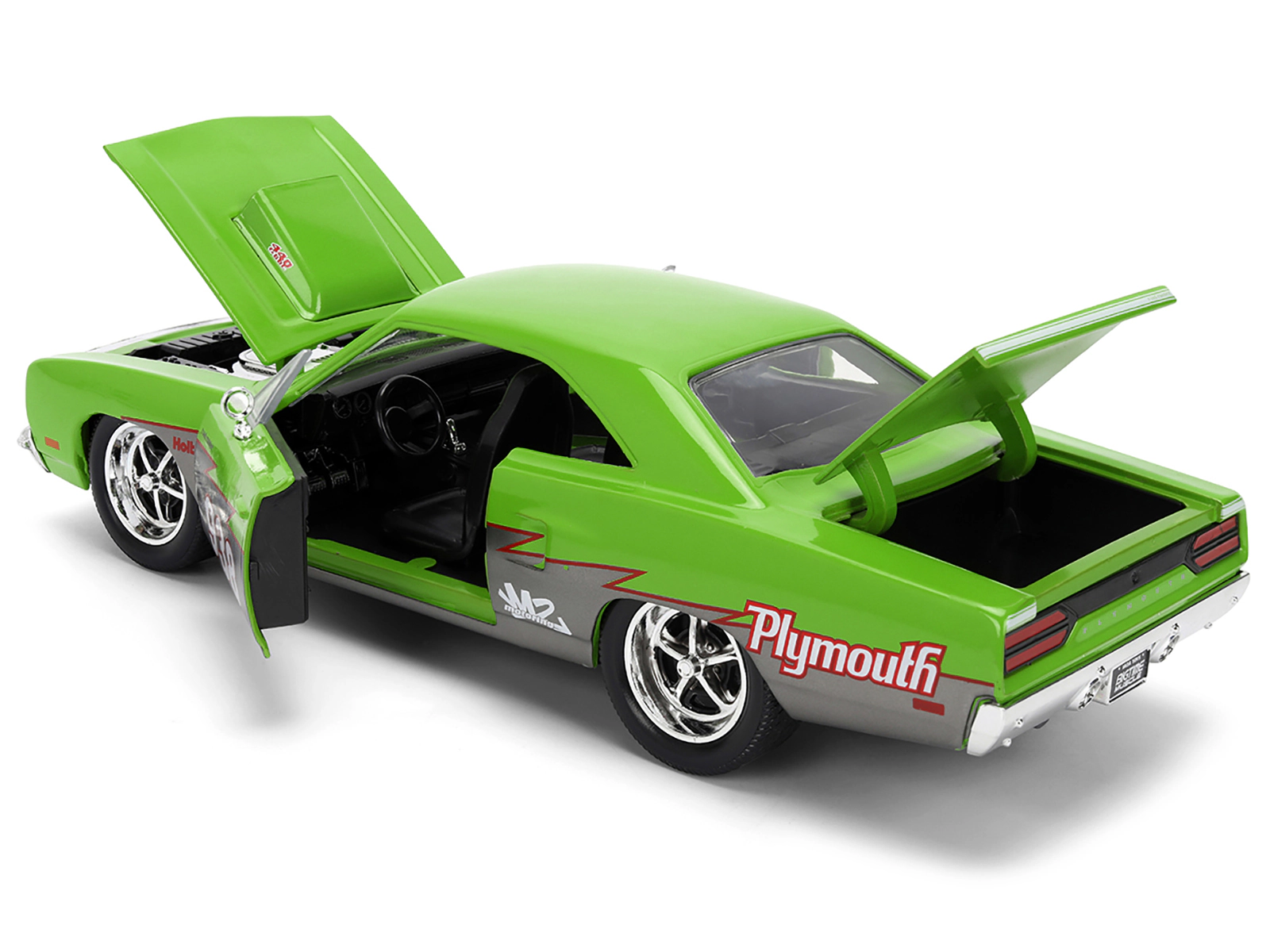 Jada 1970 Plymouth Road Runner #938 Green and Gray Metallic "Bigtime Muscle" Series 1/24 Diecast Model Car by Jada