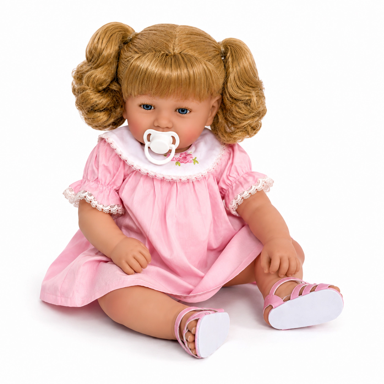Ann Lauren Dolls Baby Charlotte – 20" Baby Dimples Doll in Lavender Dress with Matching Bonnet