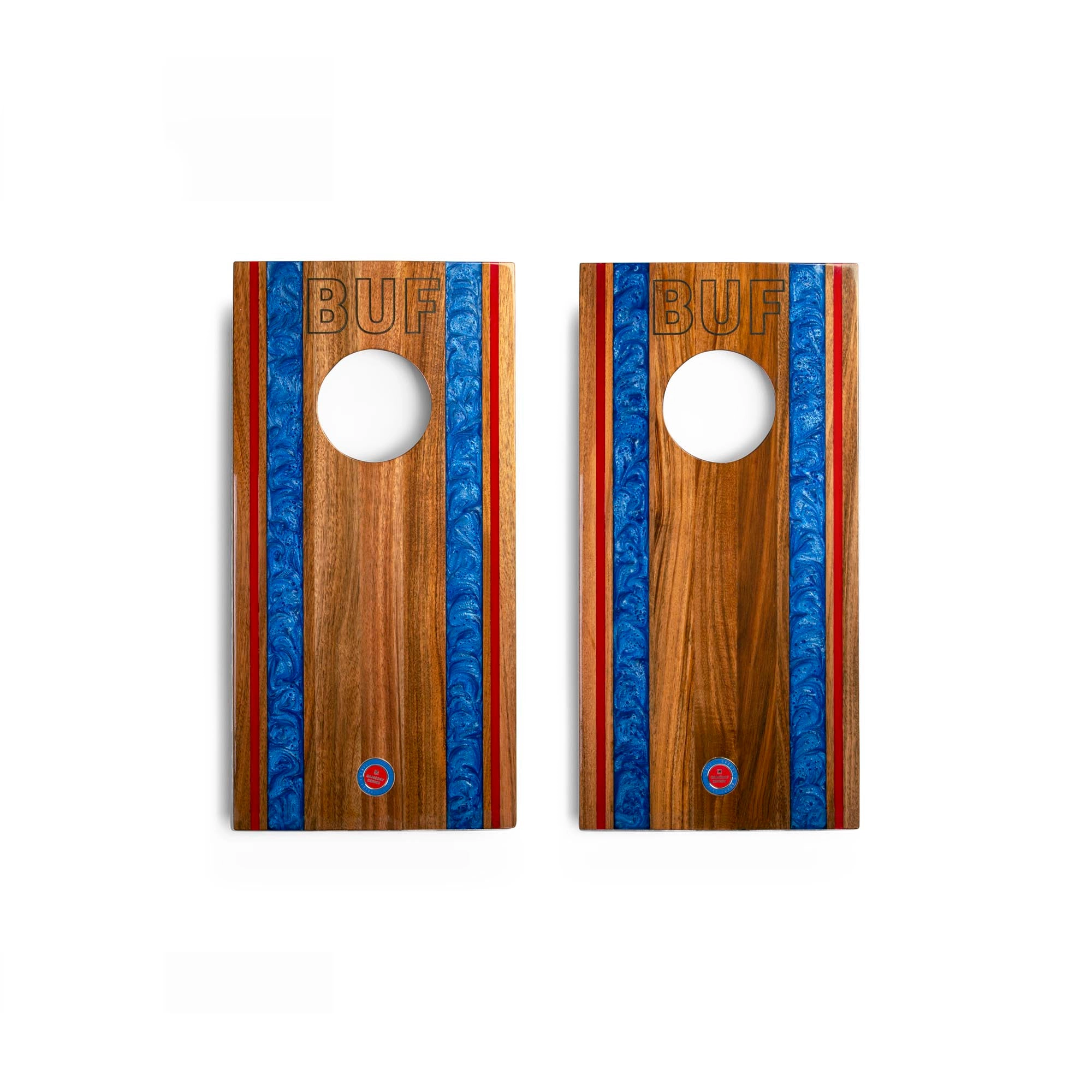 Elakai 1ft x 2ft Gameday Teams Epoxy Resin Wood Compact Travel Cornhole Board Set