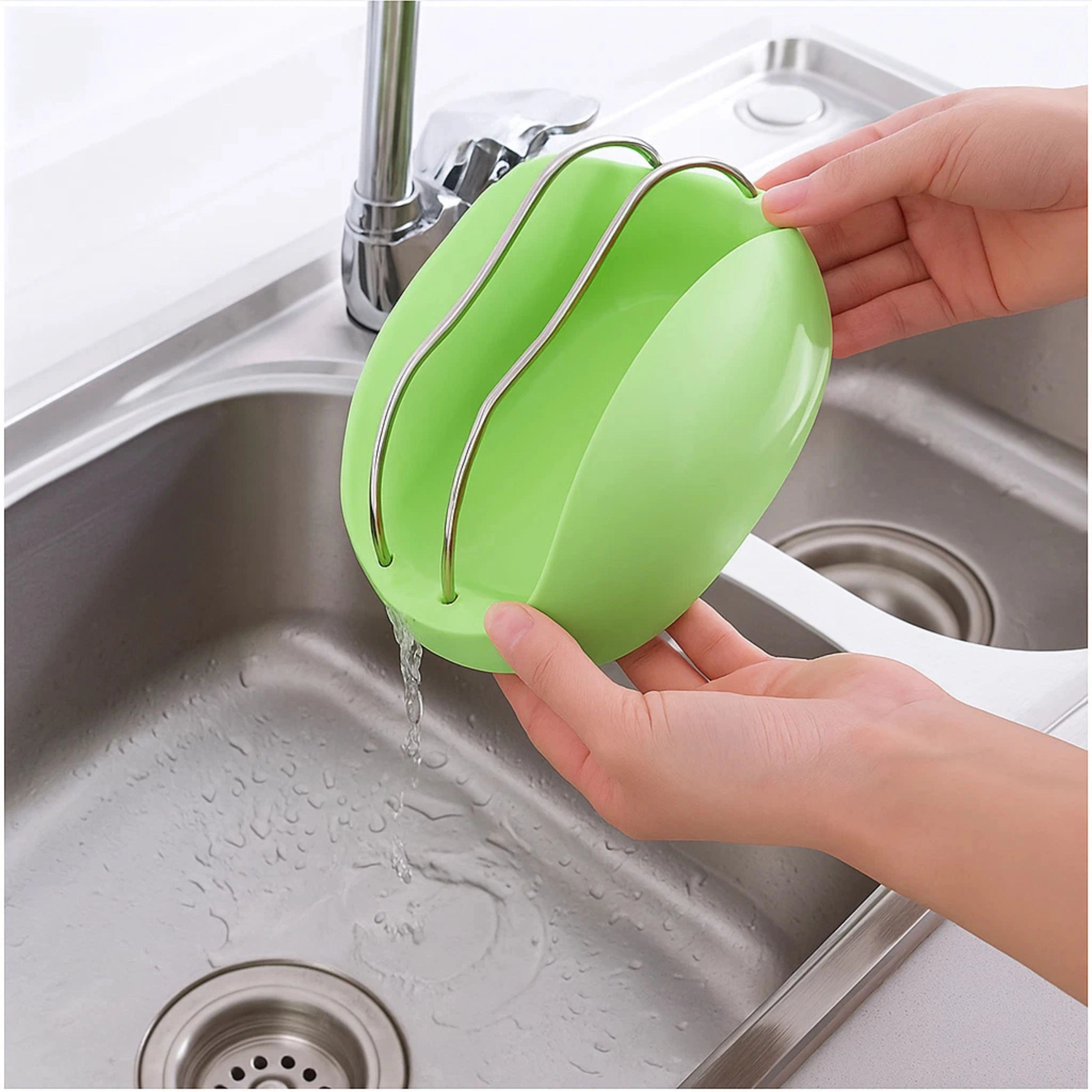 Home Collection Green Pot Lid & Knife Holder Rack Cutting Board Kitchen Organizer