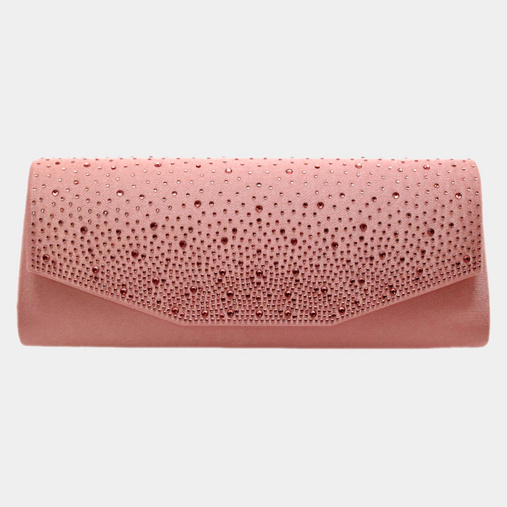 FASHNZFAB Bling Solid Rectangle Evening Clutch / Crossbody Bag