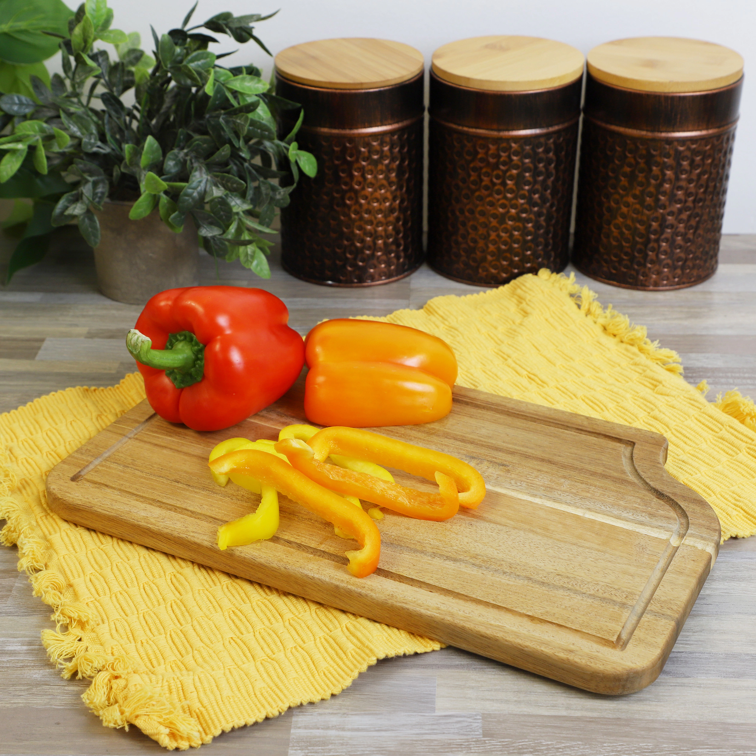MegaChef 14 x 8.5 Inch Acacia Wood Cutting, Prep and Serving Butcher Cutting Board
