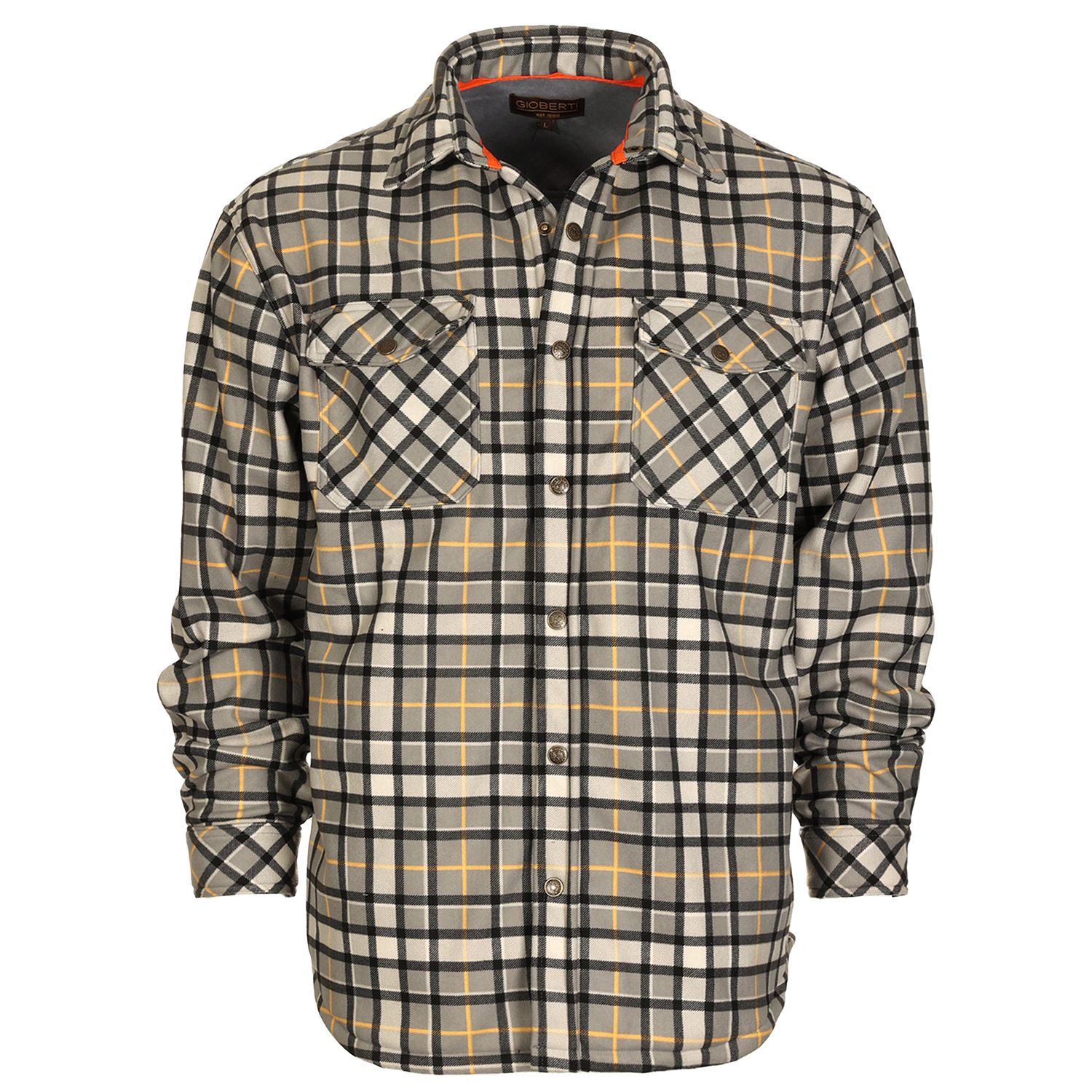 Gioberti Men's Checkered Flannel Jacket With Sherpa Underlining
