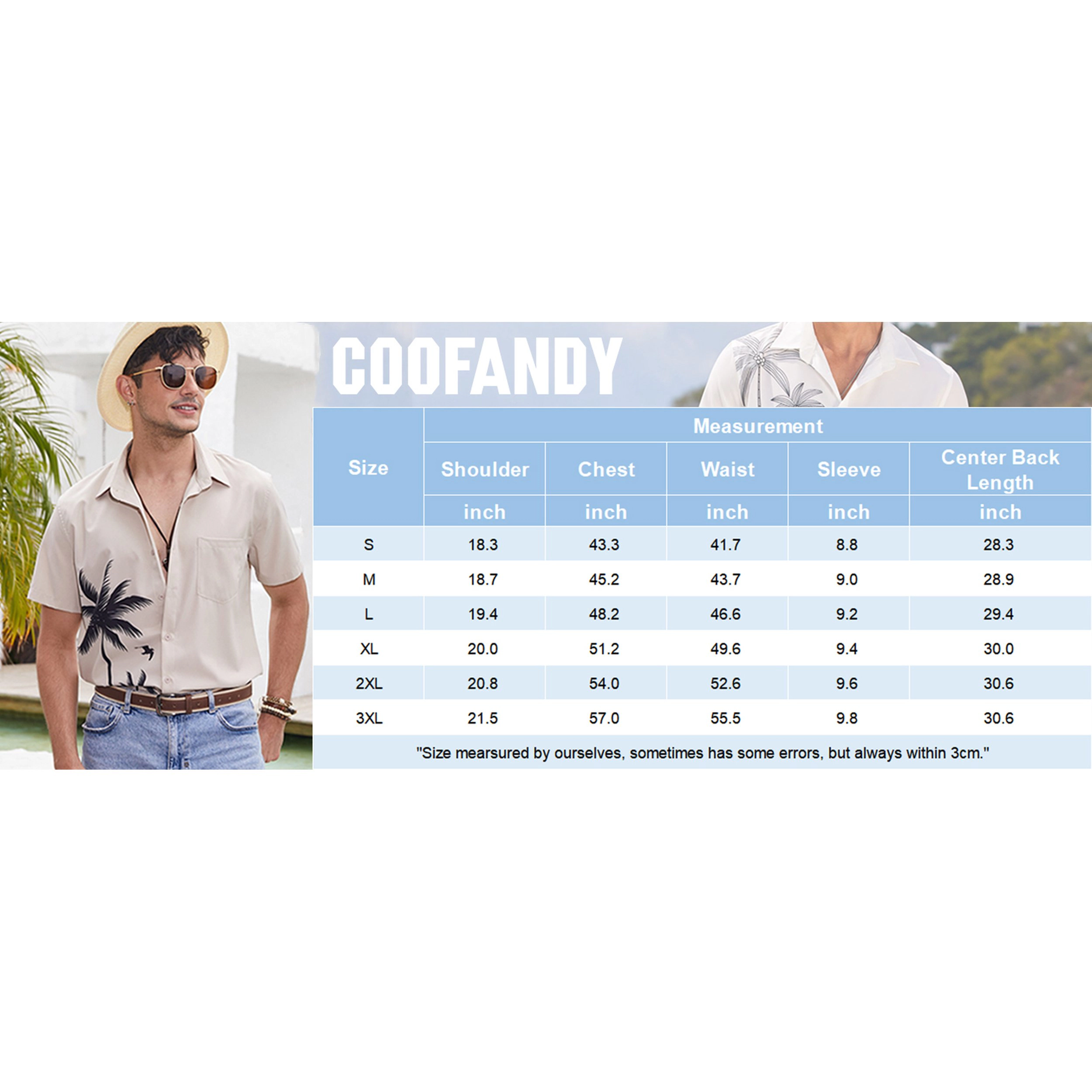 COOFANDY Men's Regular Fit Short Sleeve Camp Shirt