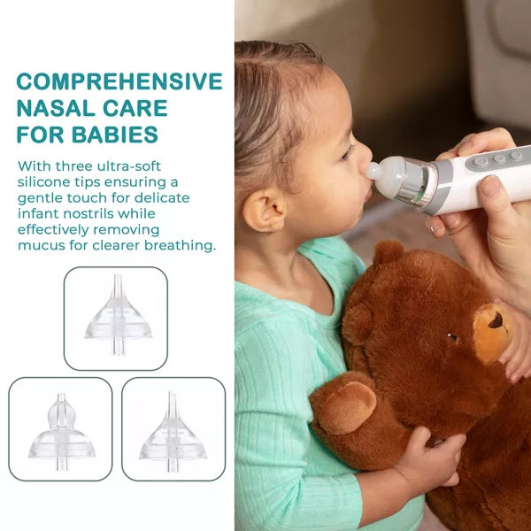 Sperric Electric Baby Nasal Aspirator w/ Soothing Music & Light, Adjustable Suction, 3 Silicone Tips, USB‑C Rechargeable