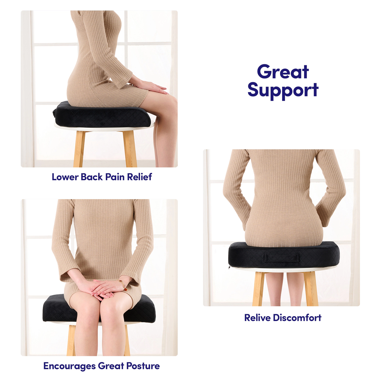 Sweet Home Collection Extra Large Memory Foam Comfort Chair Cushion