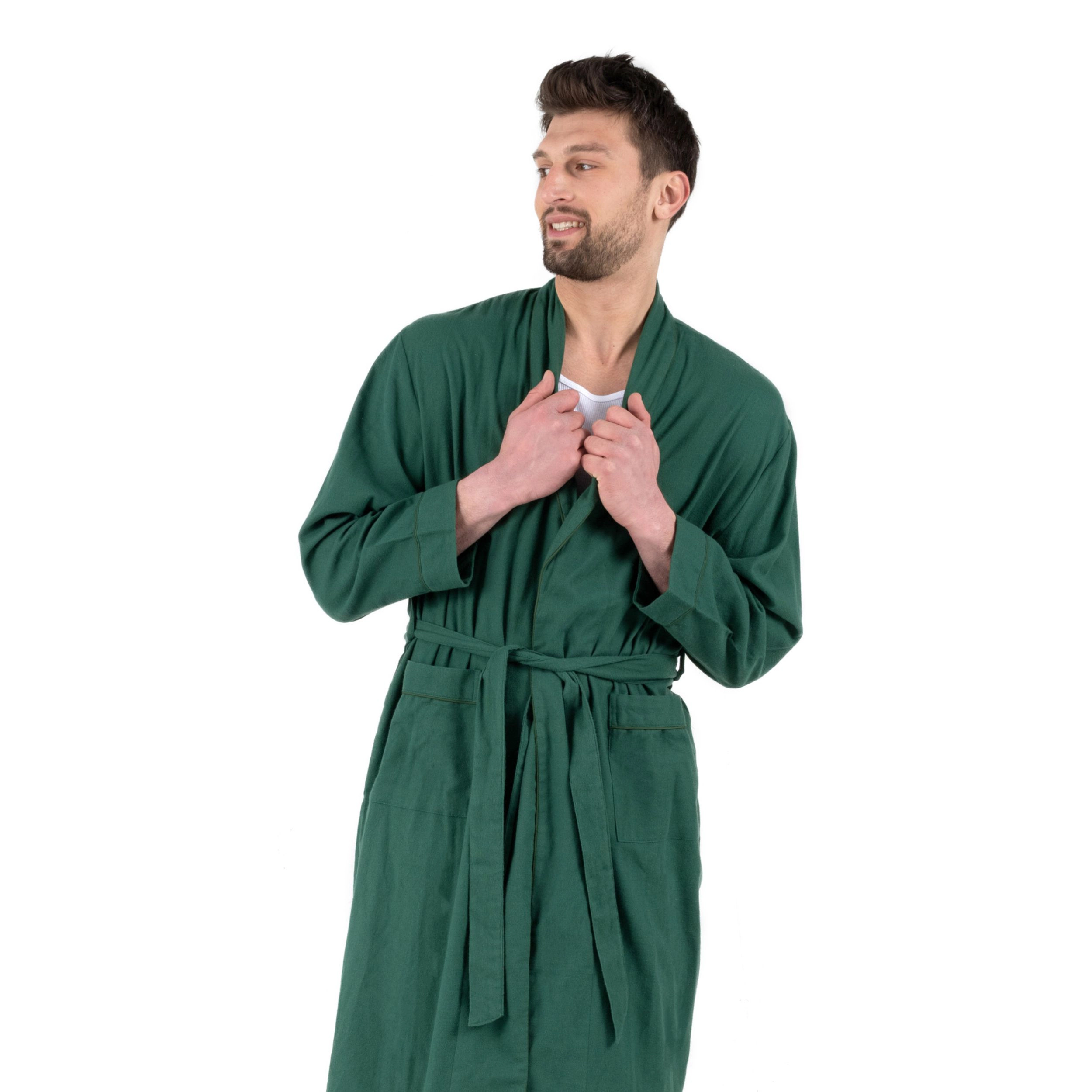 Leveret Womens Solid Holiday Flannel Robes with Front Patch Pockets