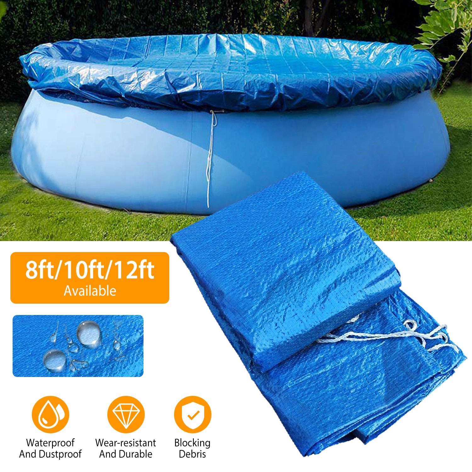 GBruno 8 Ft Round Swimming Pool Cover