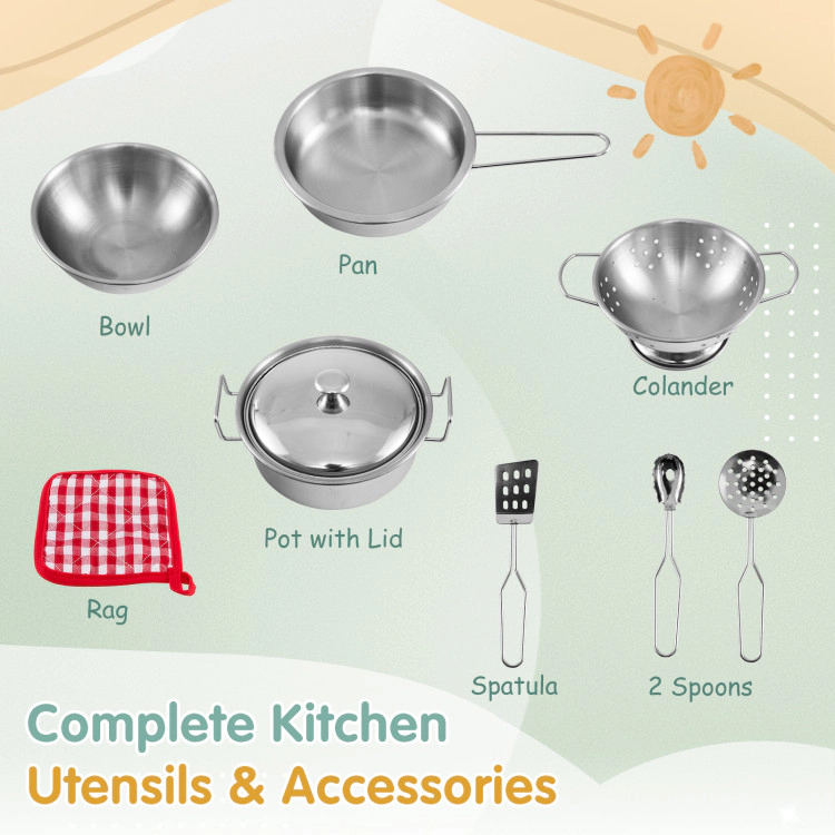Hivvago Kids Kitchen Playset with Root Viewer Planter and Rotatable Faucet