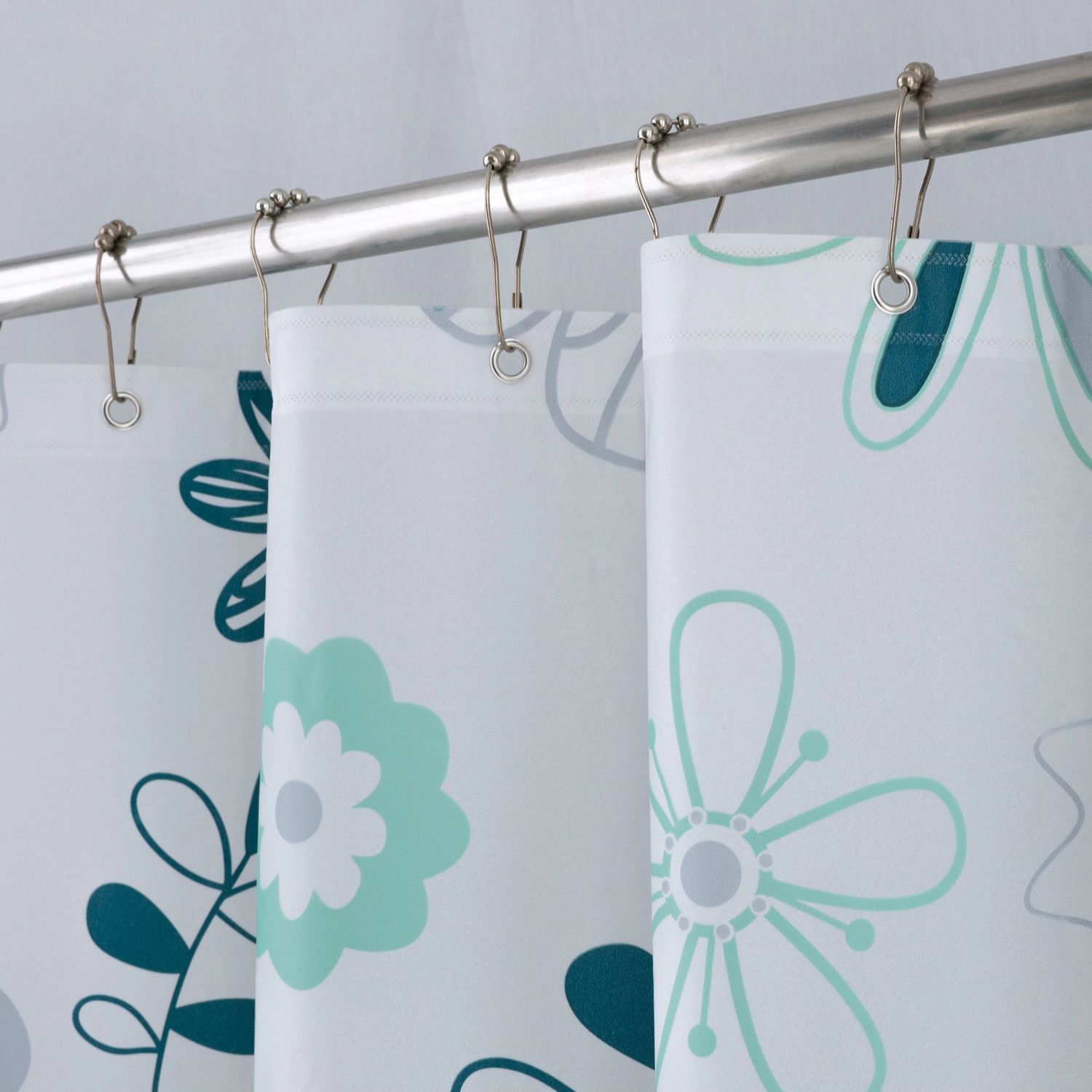 RT Designers Collection 90GSM Peva Glit Printed Romy Shower Curtain 70" x 72" Blue