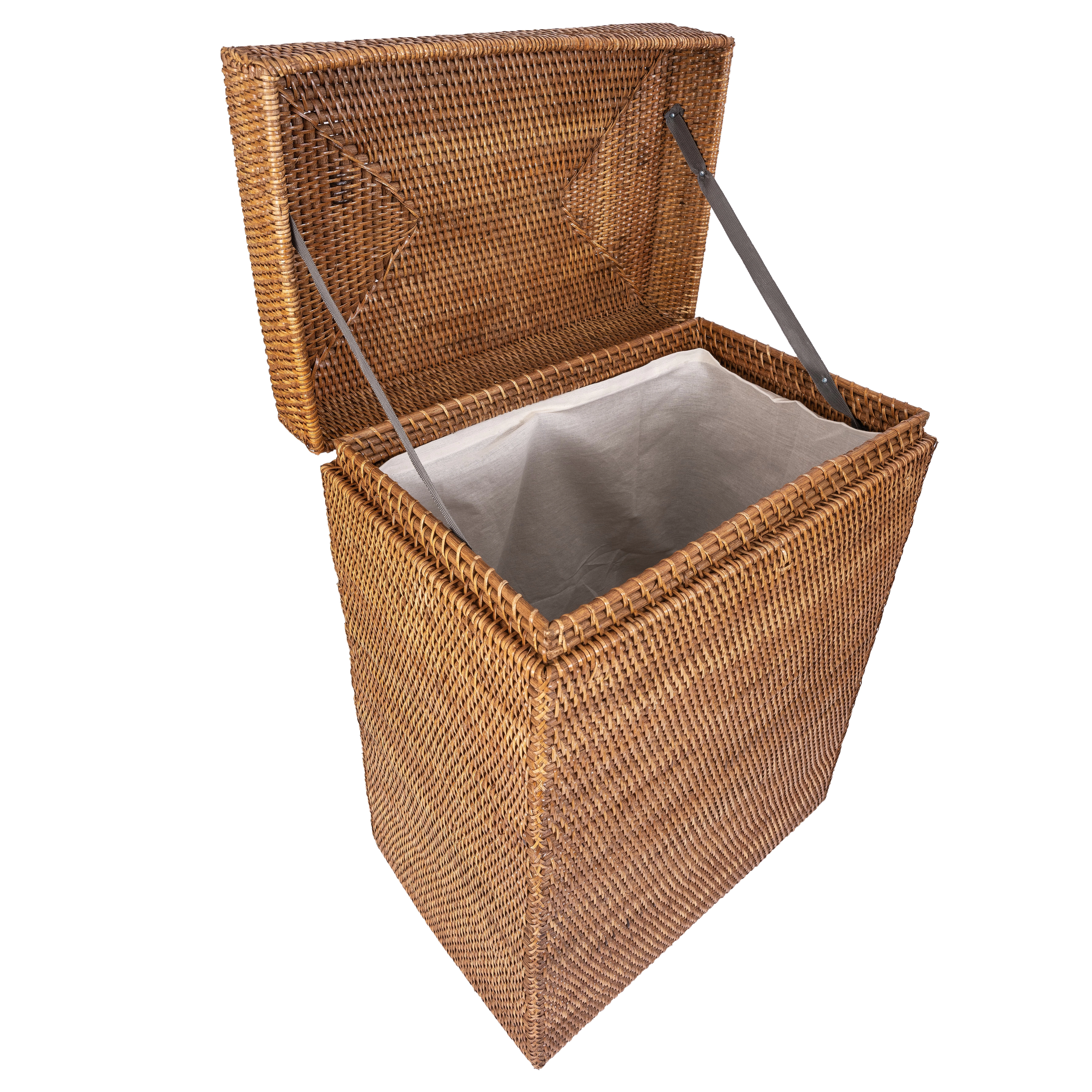 Saboga Home™ Rectangular Hamper with Hinged Lid and Cotton Liner