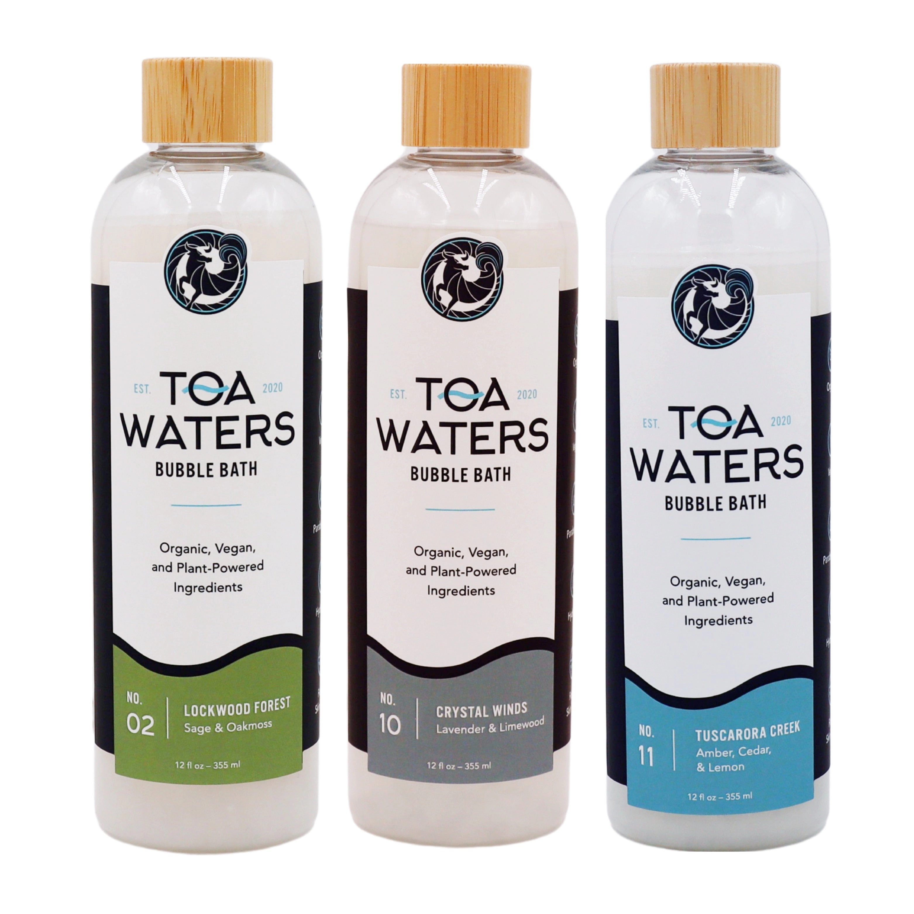 TOA Waters Unisex Bubble Bath Series - Earth, Wind, and Water - 3 Pack