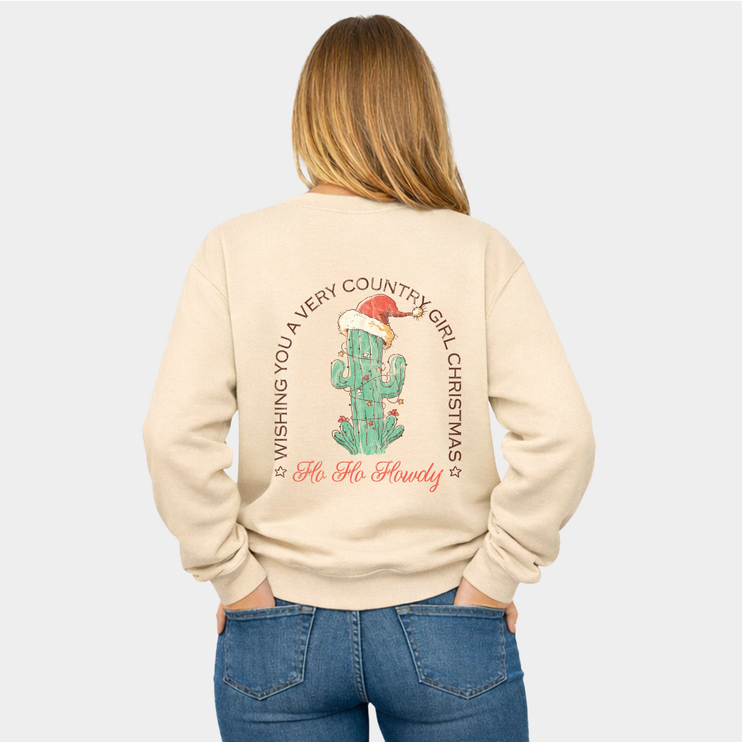 Simply Sage Market - Women's Graphic Sweatshirt Wishing You A Very Country Girl Christmas
