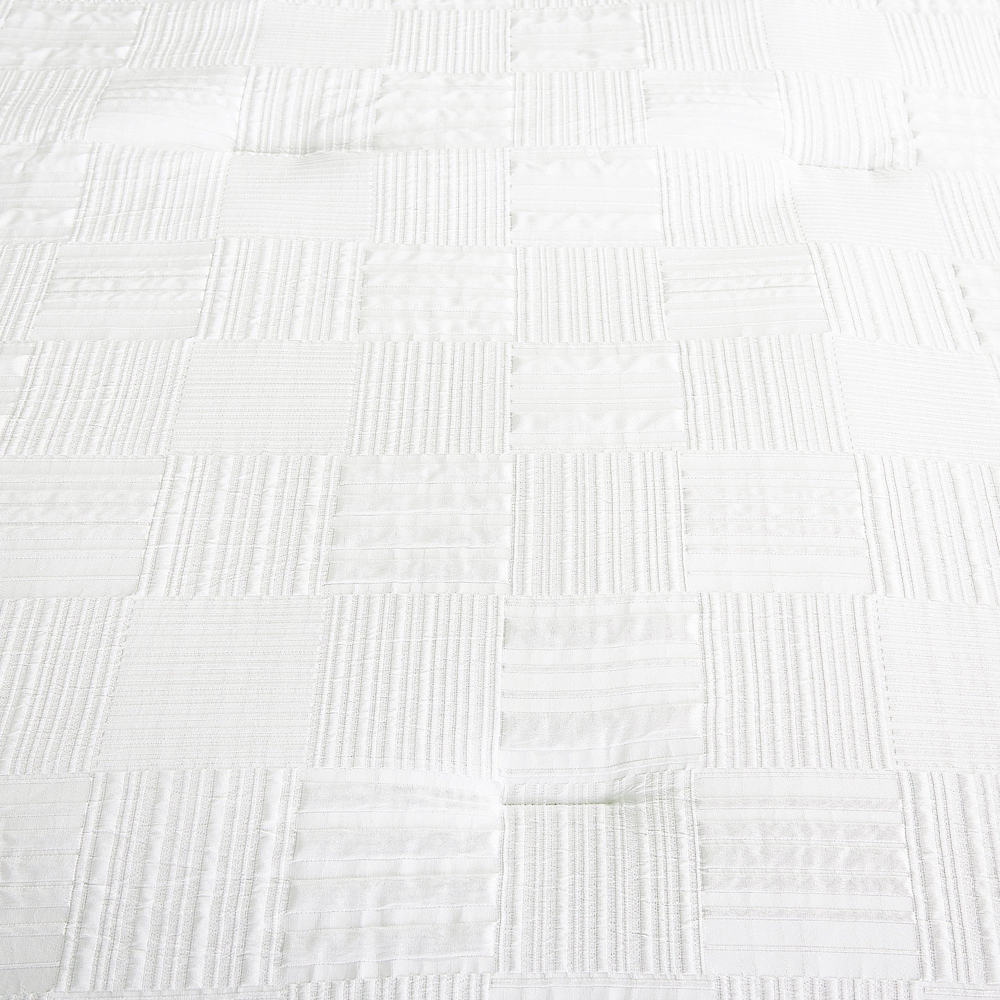 MarCielo 5 Pieces White Geometric Jacquard Comforter Set,Luxurious Breathable Bedding Set