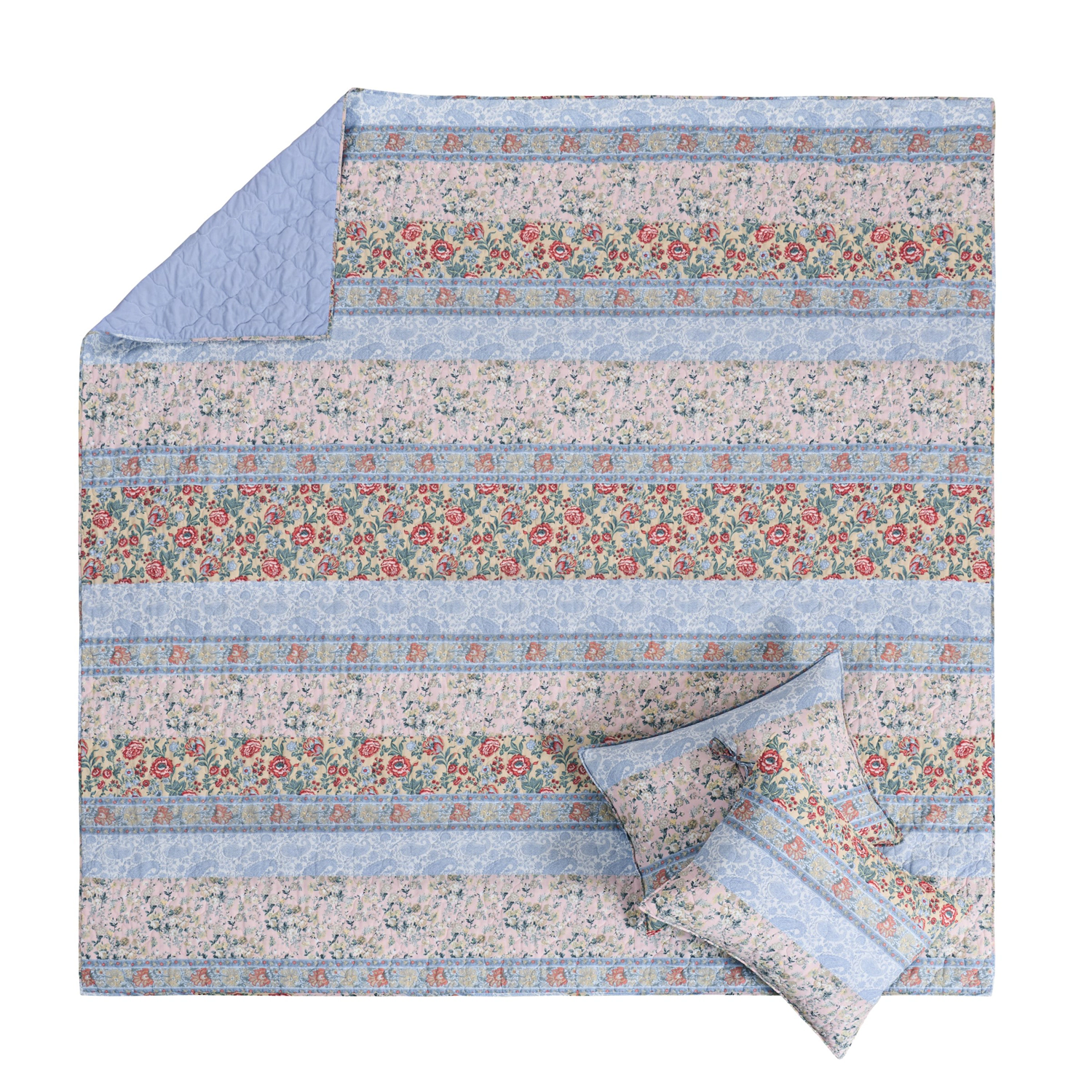 Greenland Home Fashions Kressida Cotton Reversible Lightweight Quilt Set 3 PC