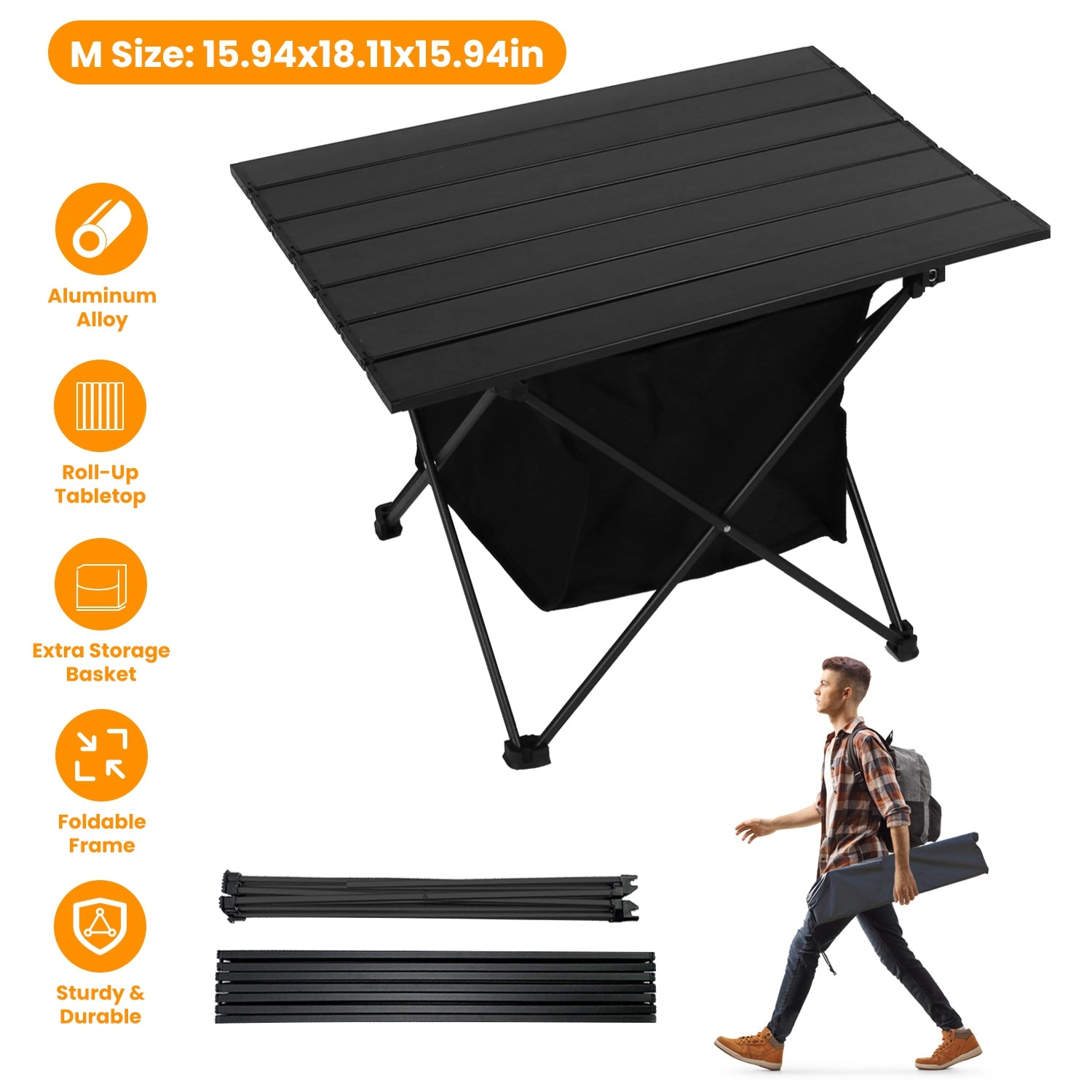 IMounTEK Unisex Foldable Camping Table With Basket