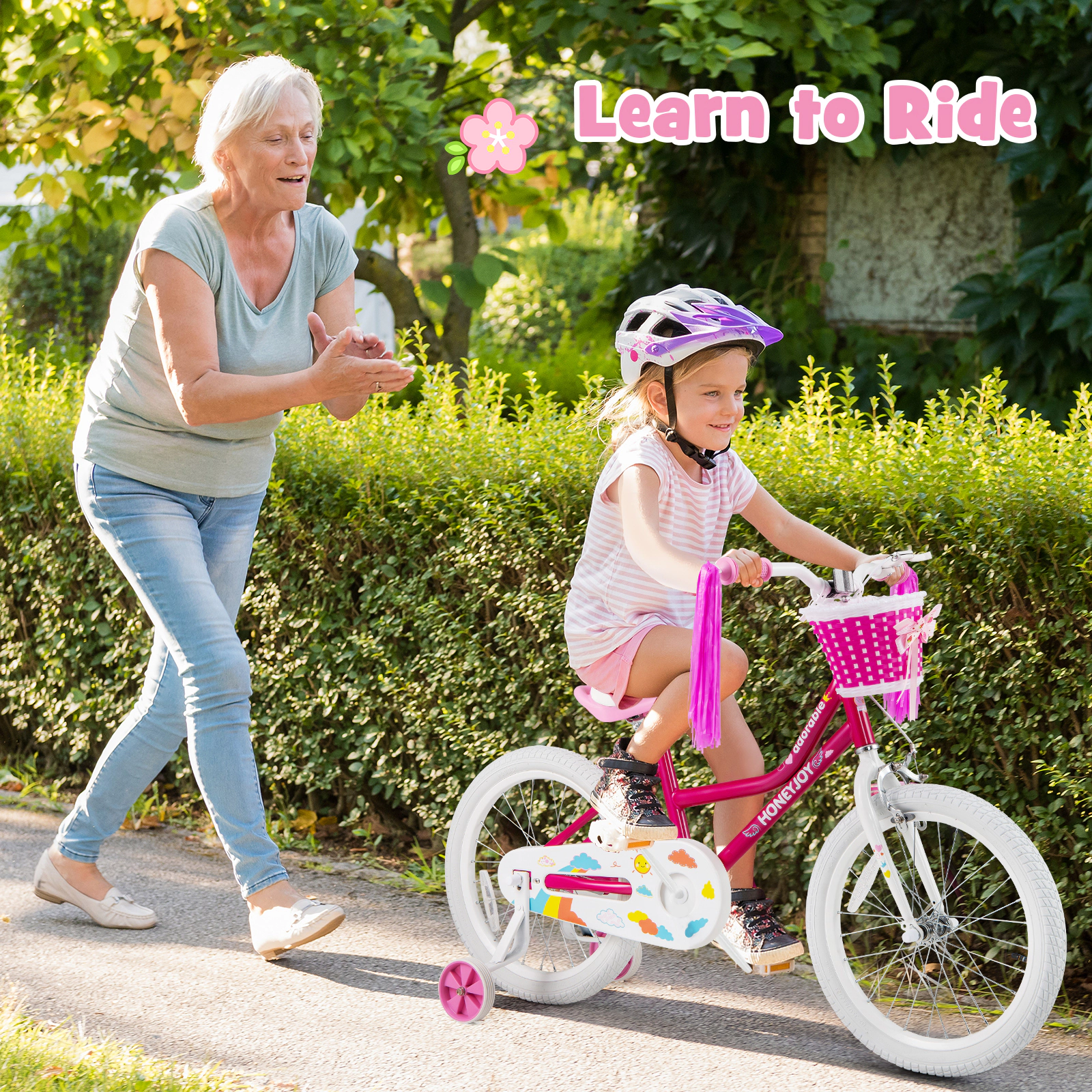LJG Kids Bicycle 18 Inch Toddler and Kids Bike with Training Wheels for 6-8 Year Old Kids