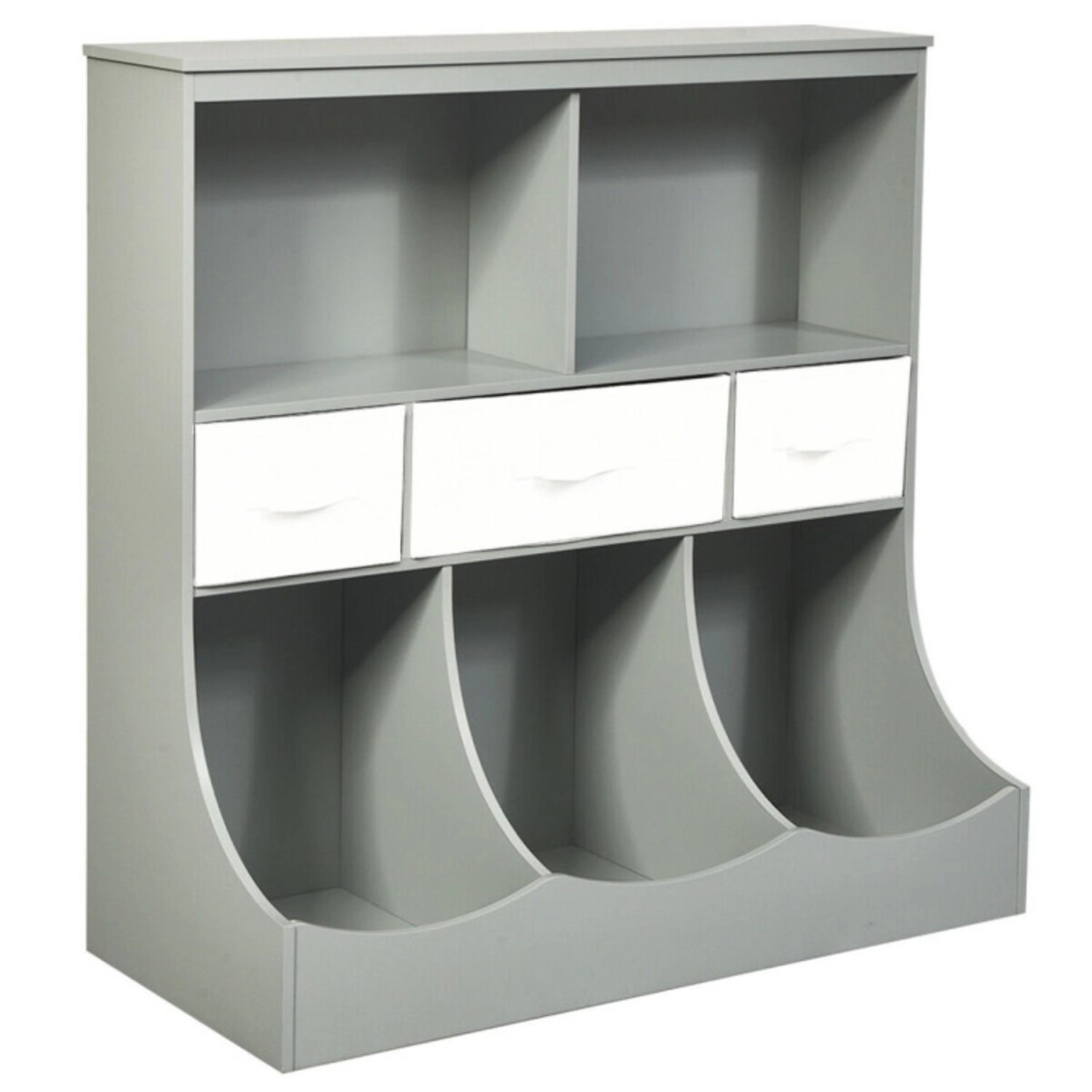 Hivvago Freestanding Storage Cabinet with 3 Baskets