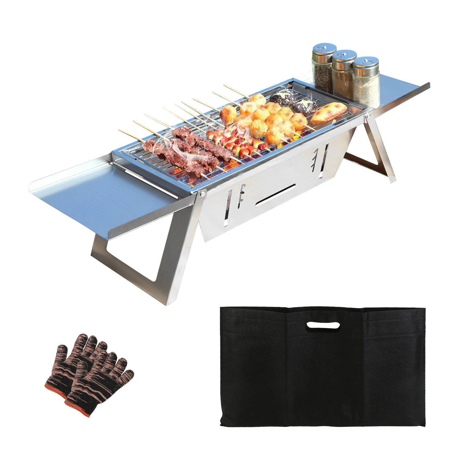 GBruno 3-in-1 Foldable Charcoal Grill Fire Pit