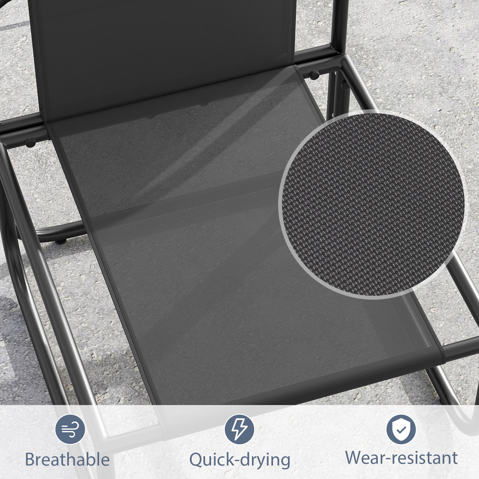 LJG Outdoor Patio Chairs Set of 2 with Removable Cushions and Adjustable Foot Pads