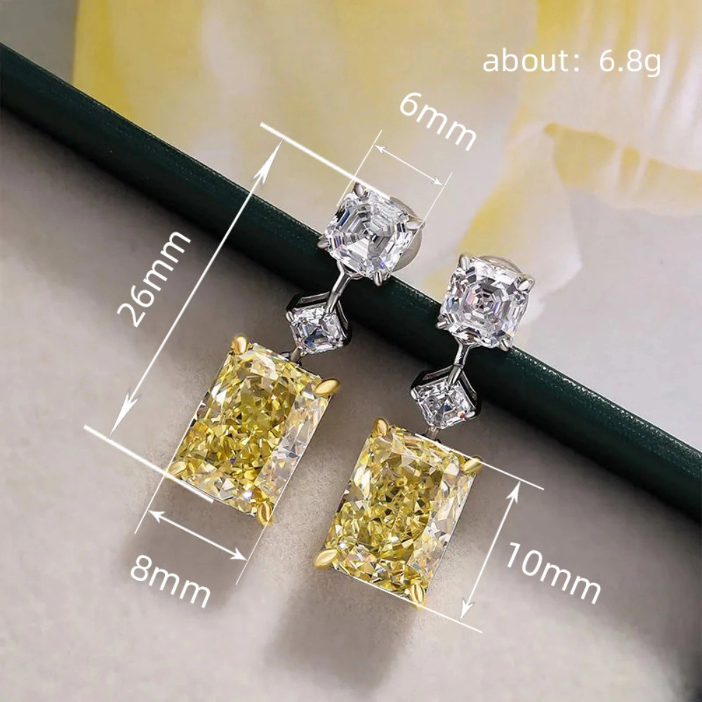 Delicate Square Zirconia Dangle Earrings for Women