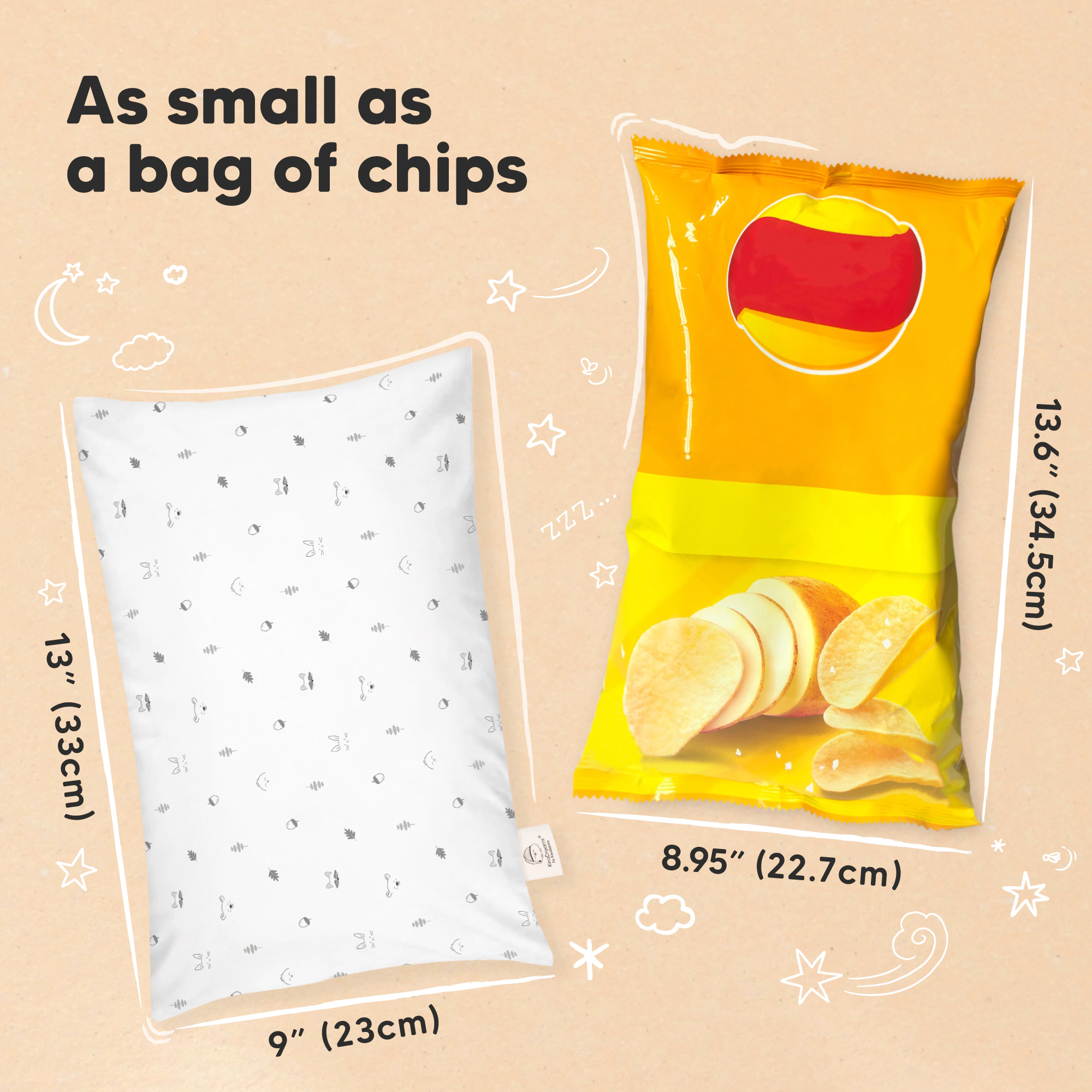 KeaBabies Mini Toddler Pillow With Pillowcase