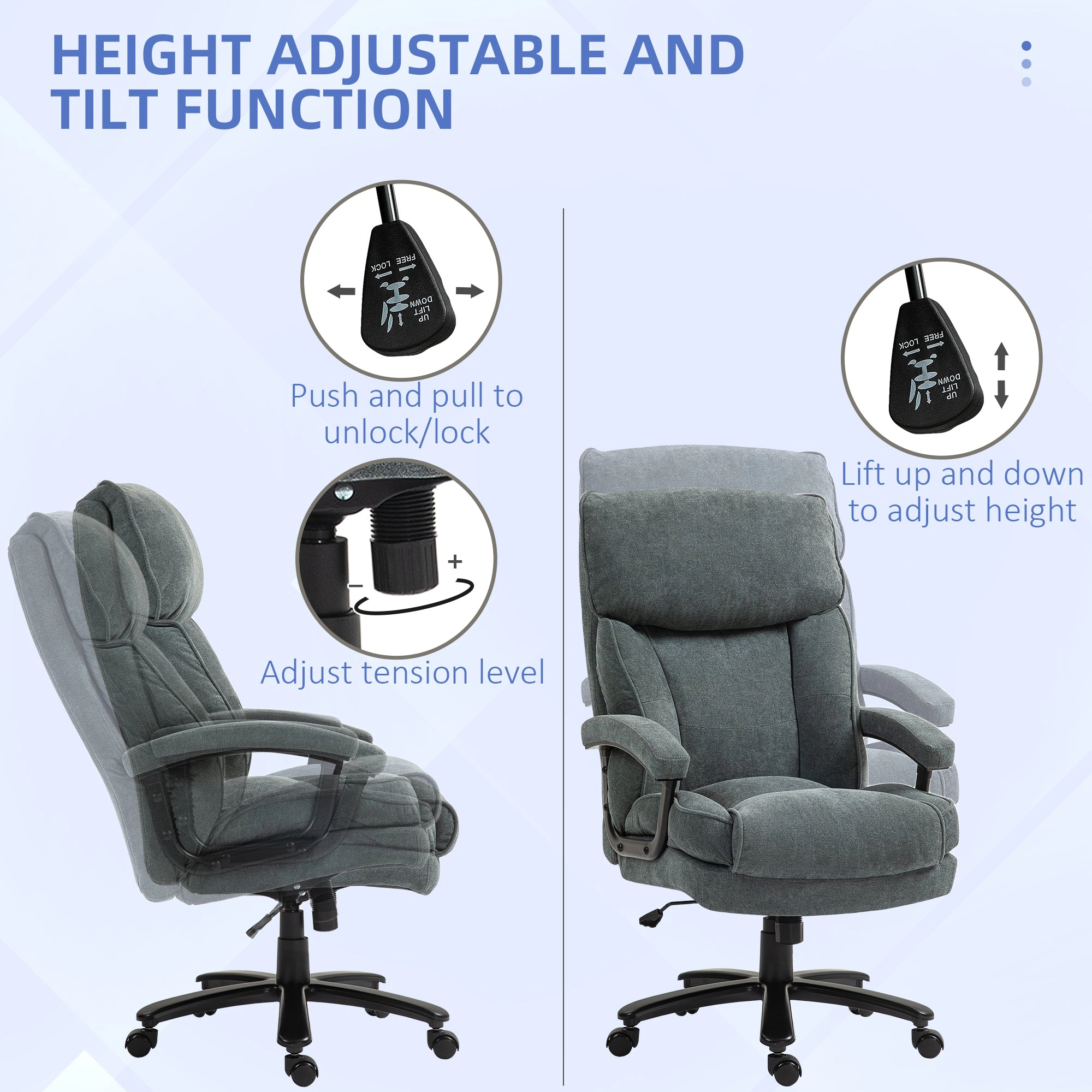 Platinum-Level Office Chairs Big And Tall Office Chair Heavy Duty 450 Lb Weight Capacity High Back Ergonomic For Heavy
