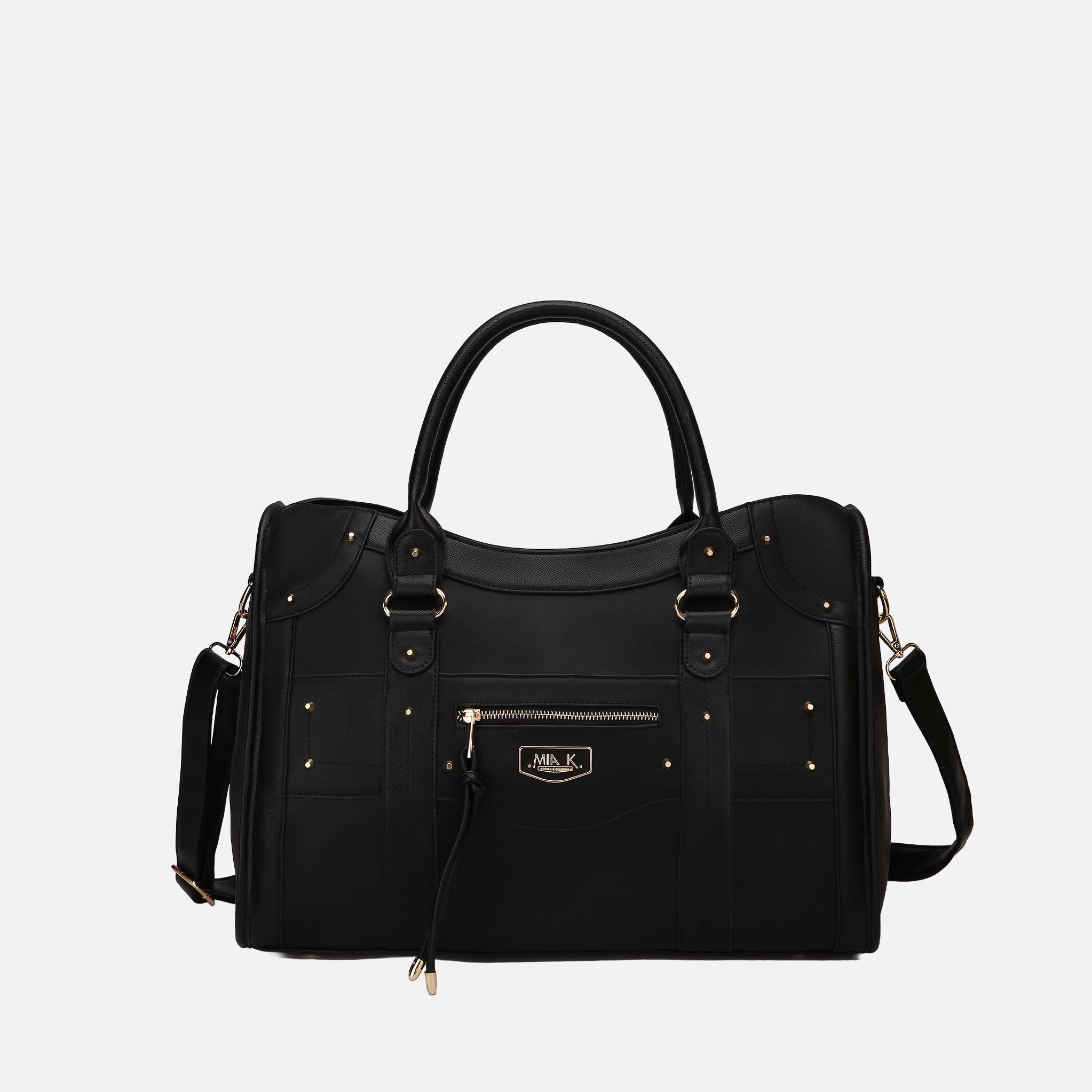 Mia K Collection Patricia Vegan Leather Weekender Duffle Bag
