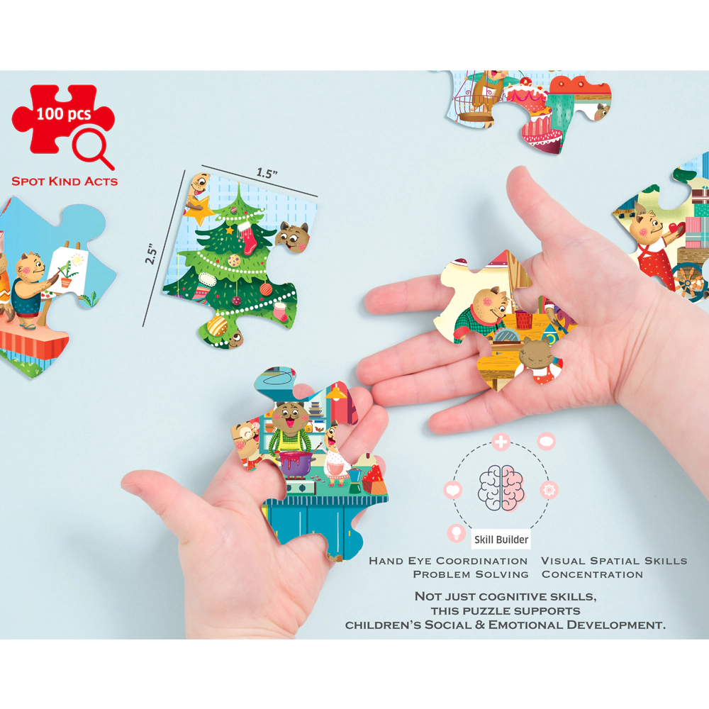 Chalk & Chuckles Caring Cats Makermax Activity Puzzle -100 pieces