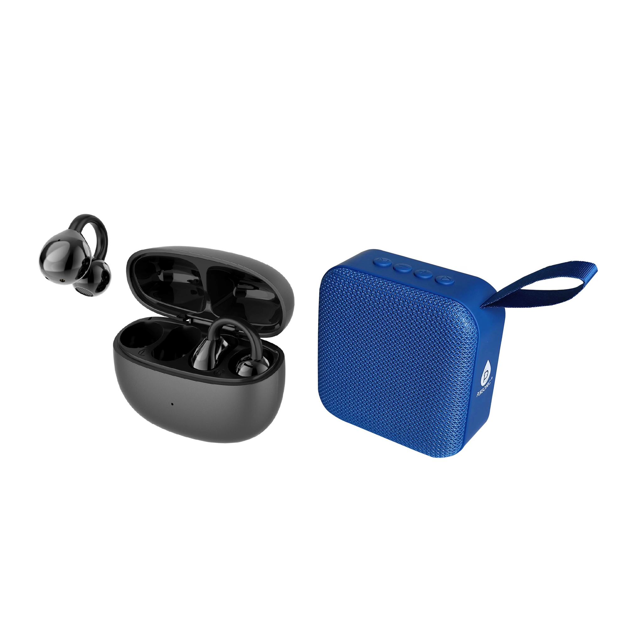 Pursonic Unisex Total Audio Experience Set Wireless Earbuds with 8D Sound + 360° Surround Speaker