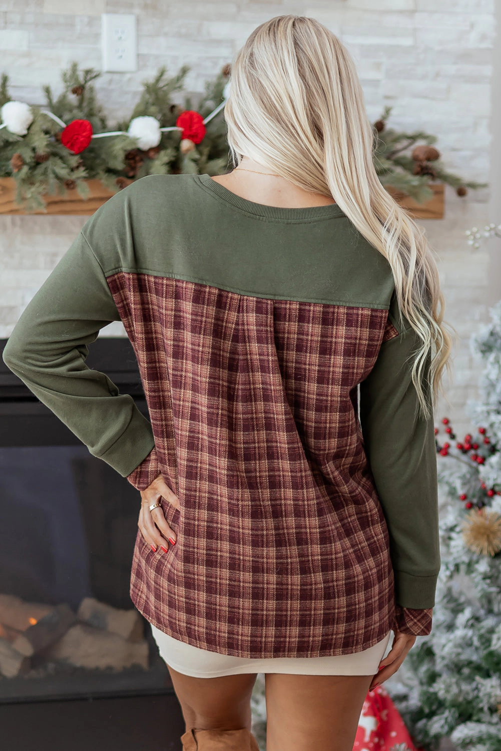 Threaded Pear Women's Rosa Patchwork Drop Shoulder Sweatshirt