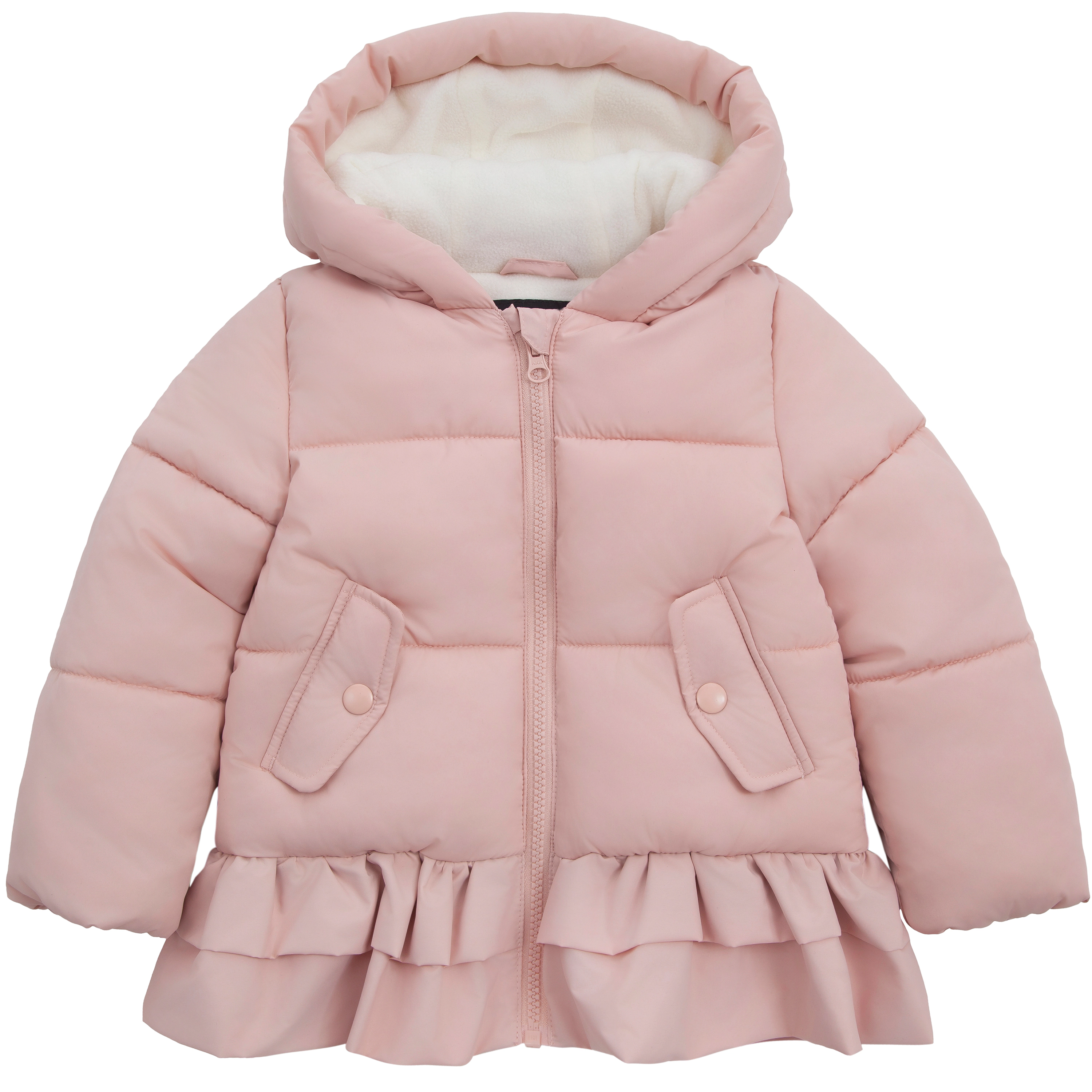 Rokka&Rolla Toddler Girls Rosie Fleece-Lined Ruffle Puffer Coat