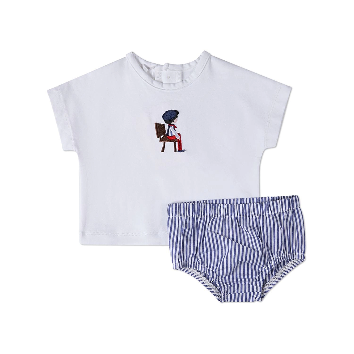 Memoi 2 Piece Baby and Toddler Boys "The Boy's Favorite Seat" Bloomer Set