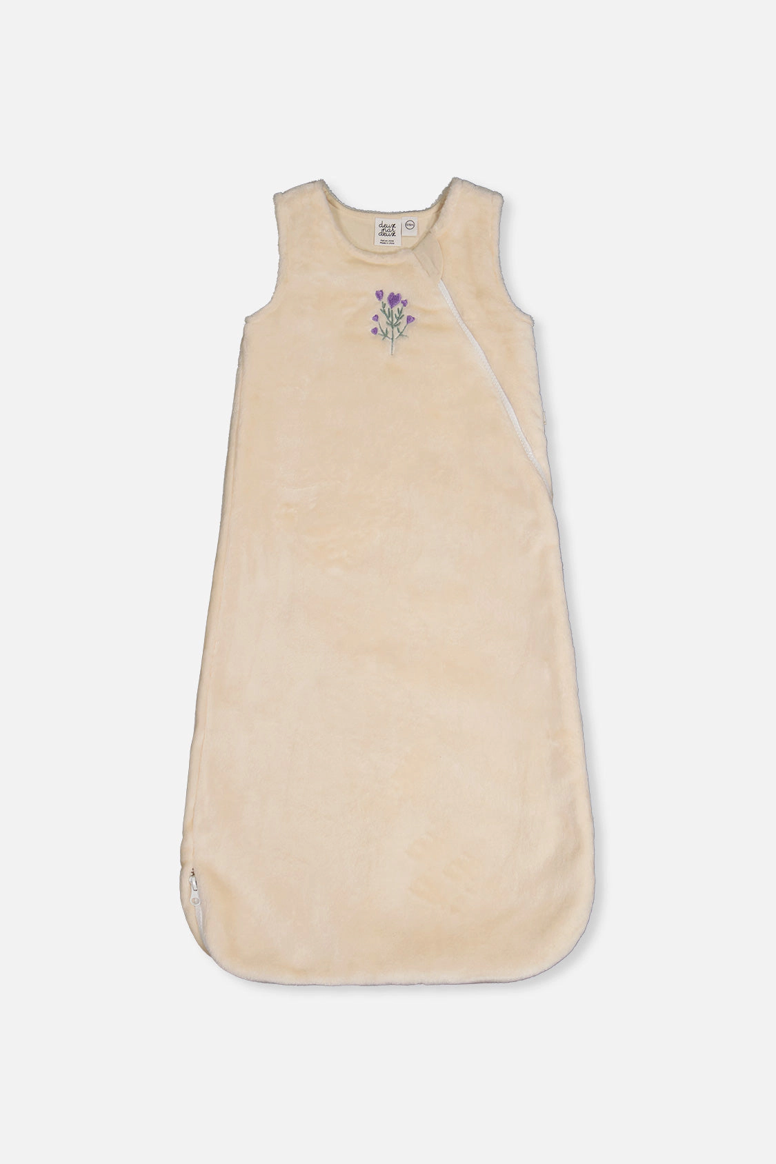 Deux par Girls Plush Zip Sleep Sack with Heart and Flower Embroidery