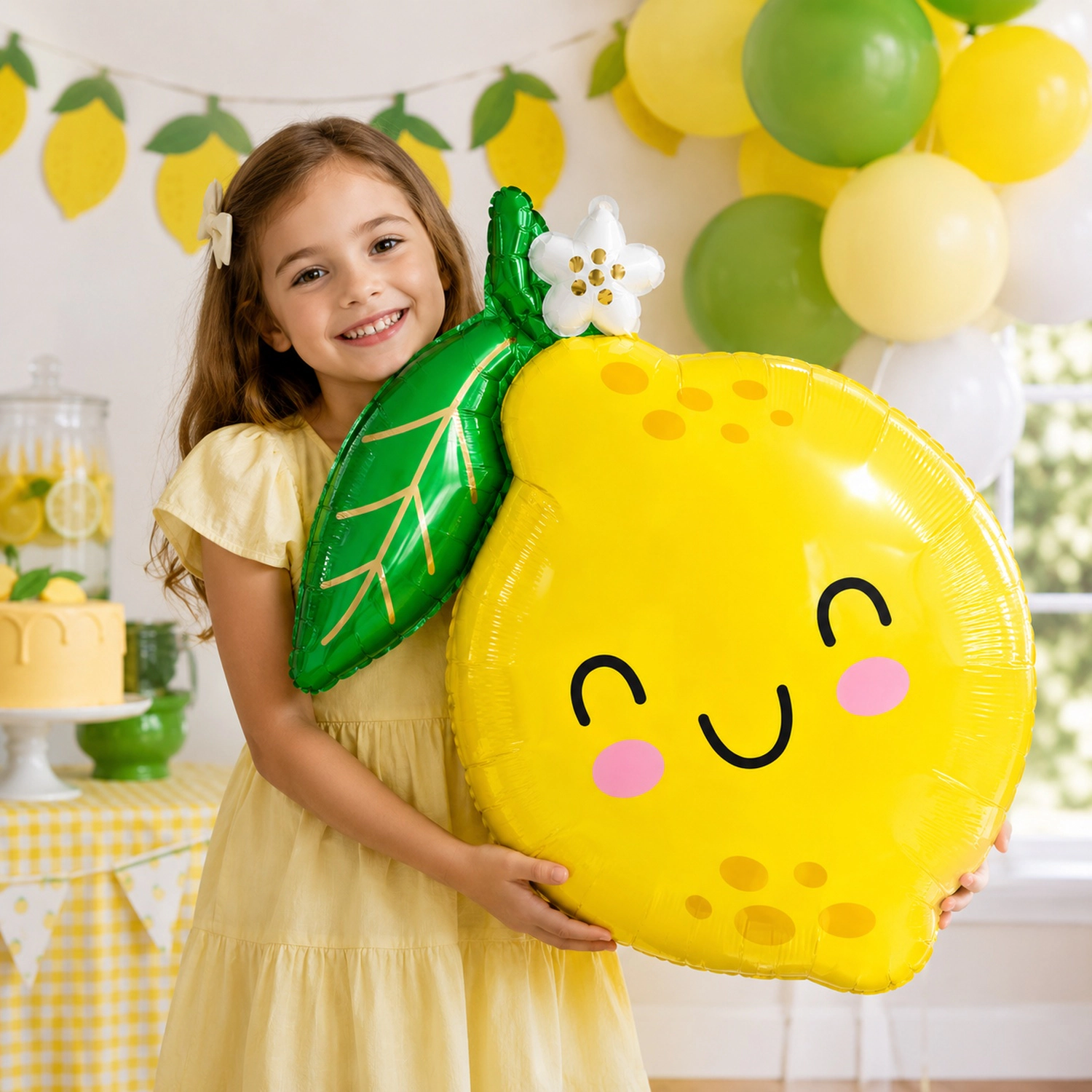 LoonBalloon 25-Inch Food Friends Lemon Balloon, Multicolor