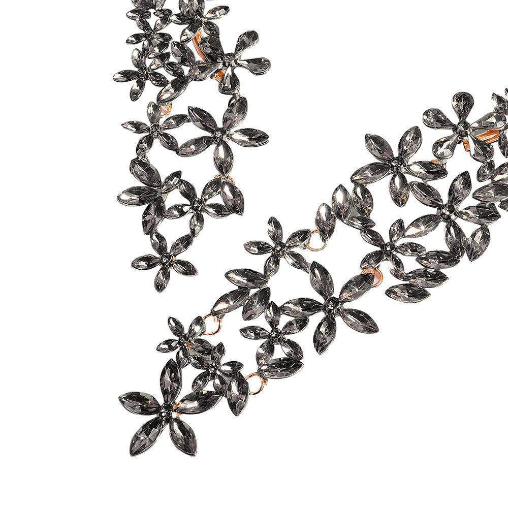 SOHI Women's Crytstal-Cluster Statement Necklace