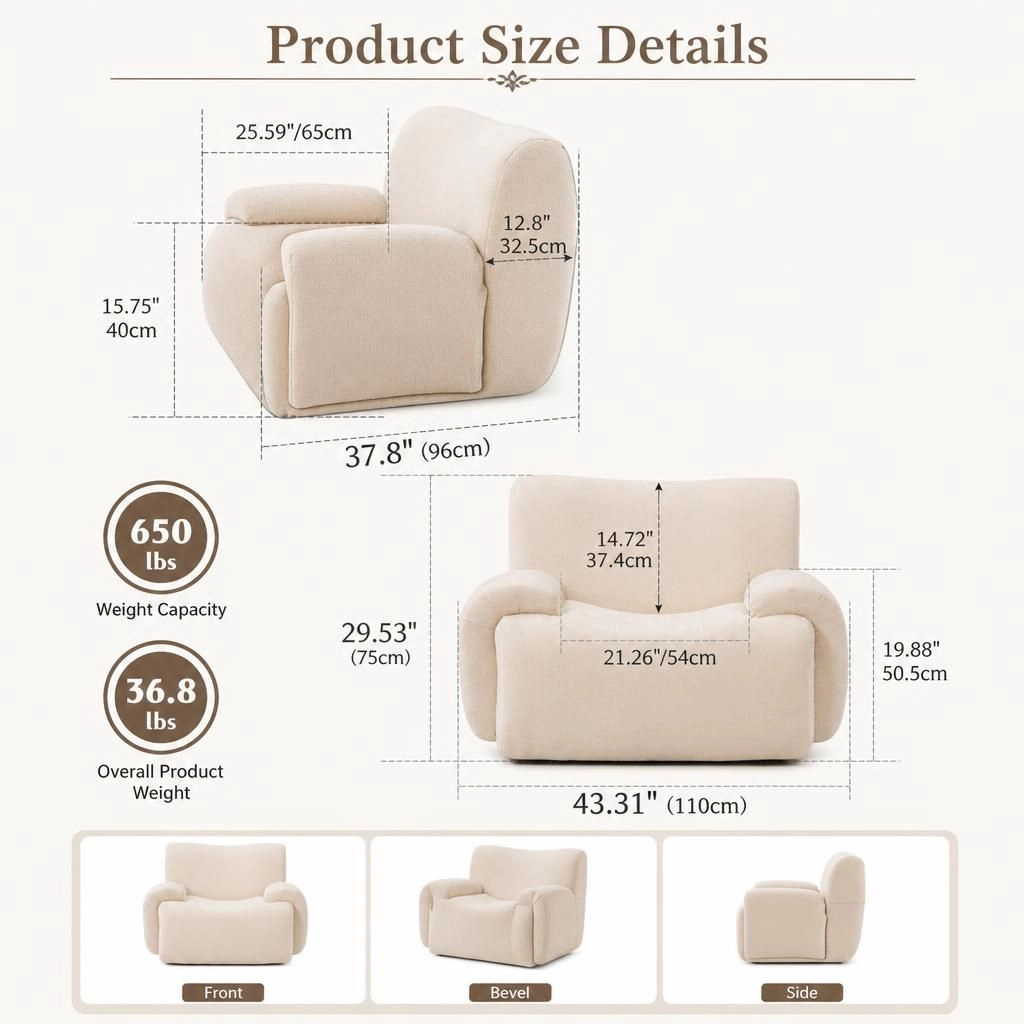 GOODSILO Soft Upholstered Accent Floor Seating Chair
