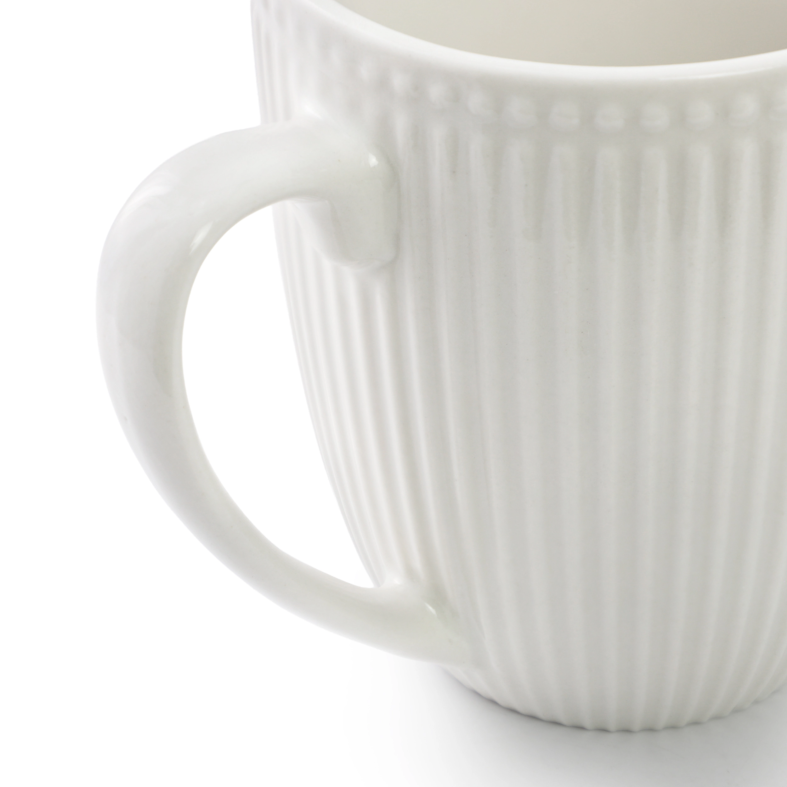 Elama Gretel 6 Piece Round Stoneware 12 Ounce Mug Set in White