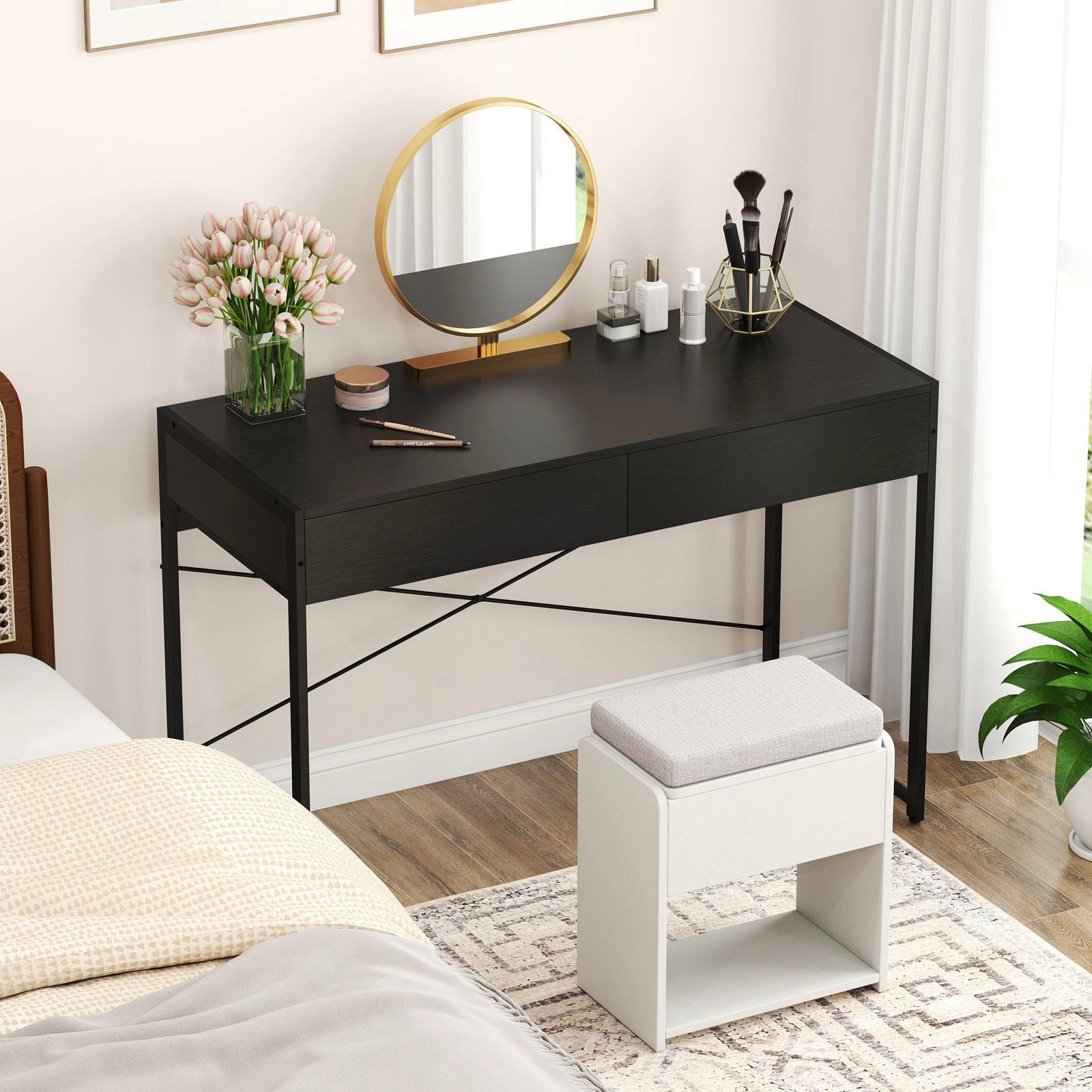 SlickBlue Home Office Desk with 2 Drawers and Reinforced Frame