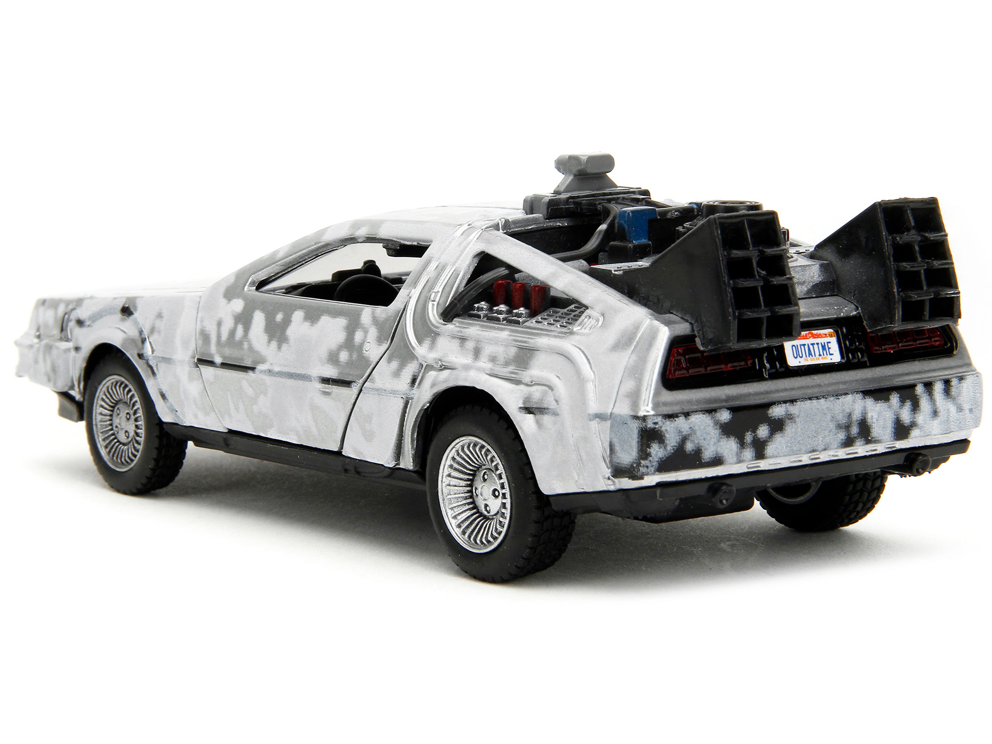Jada DMC DeLorean Time Machine Brushed Metal (Frost Version) "Back to the Future" (1985) Movie "Hollywood