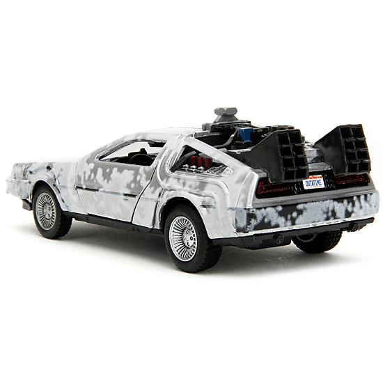 Jada Collectible Dmc Delorean Time Machine Brushed Metal (Frost Version) "Back To The Future" (1985) Movie "Hollywood