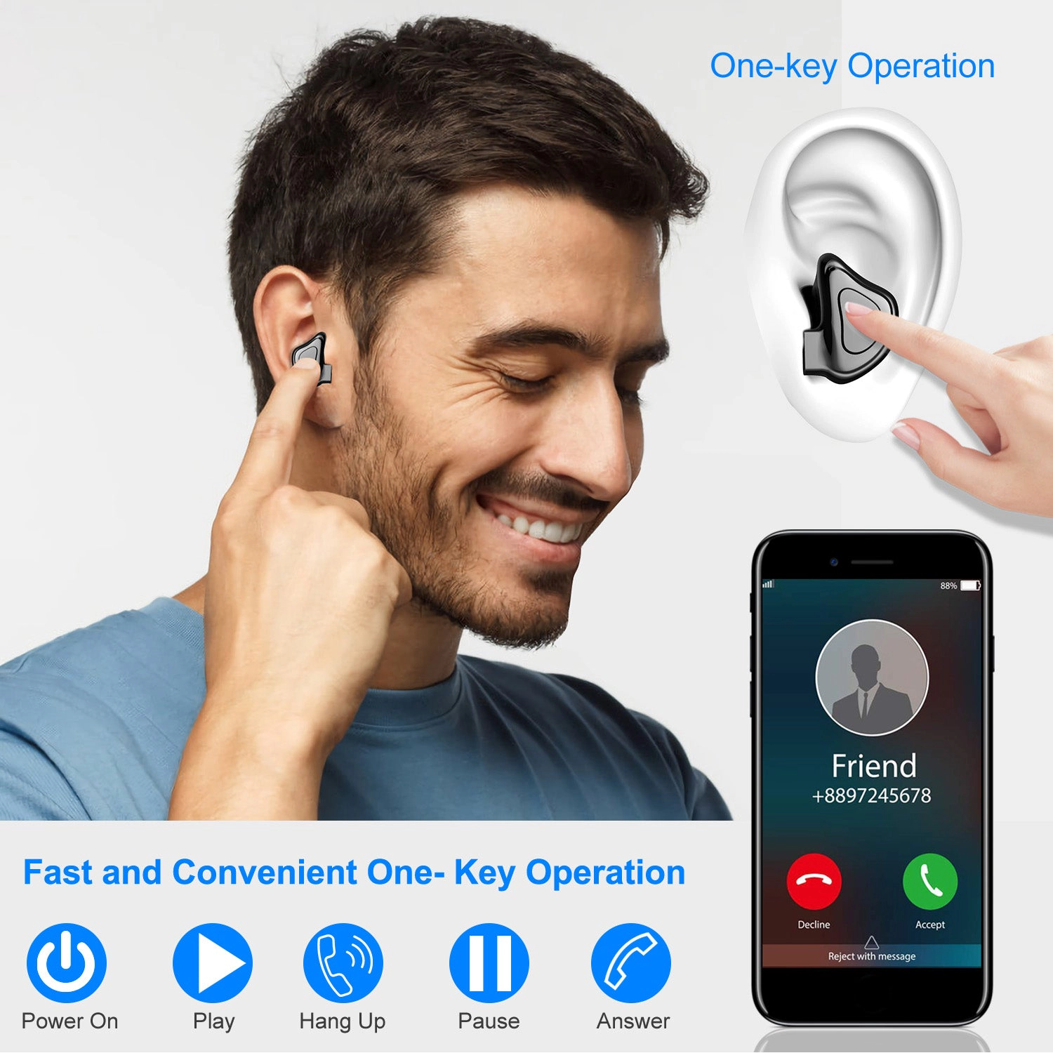 GBruno Wireless 5.0 Earbuds With Charging Dock