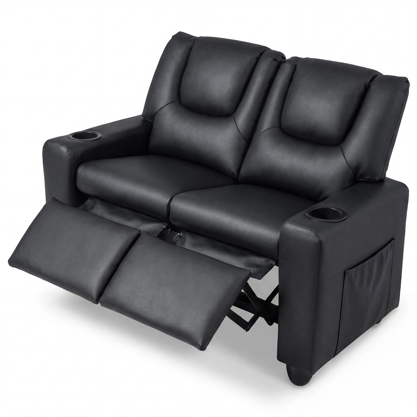 SUGIFT 2 Cup Holders 2-Seater Kids Recliner Double Toddler Sofa Chair