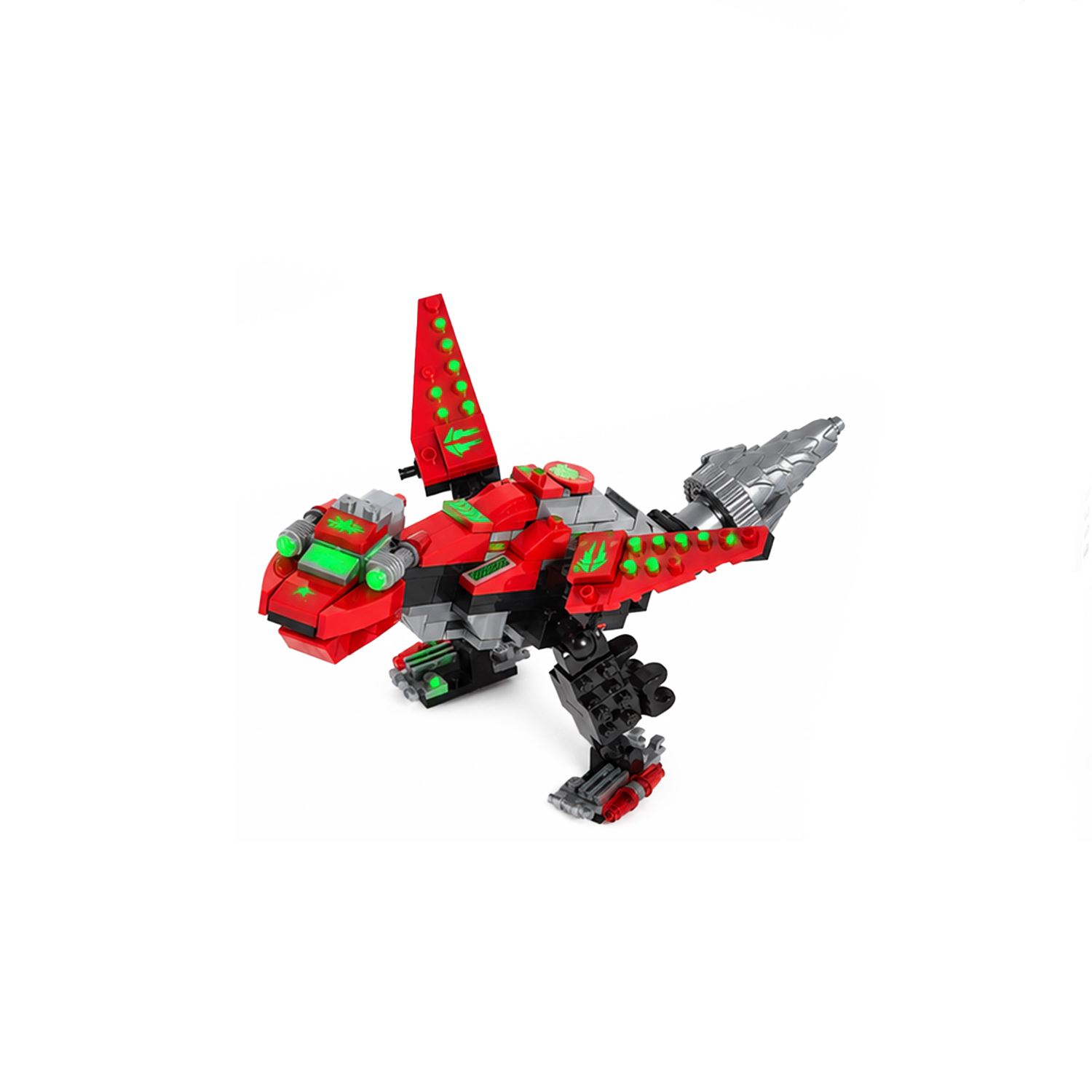Robotryx Kids Grindburst 3-in-1 Robot Building Set - 235-Piece Red & Black Mech with Drills & Missiles
