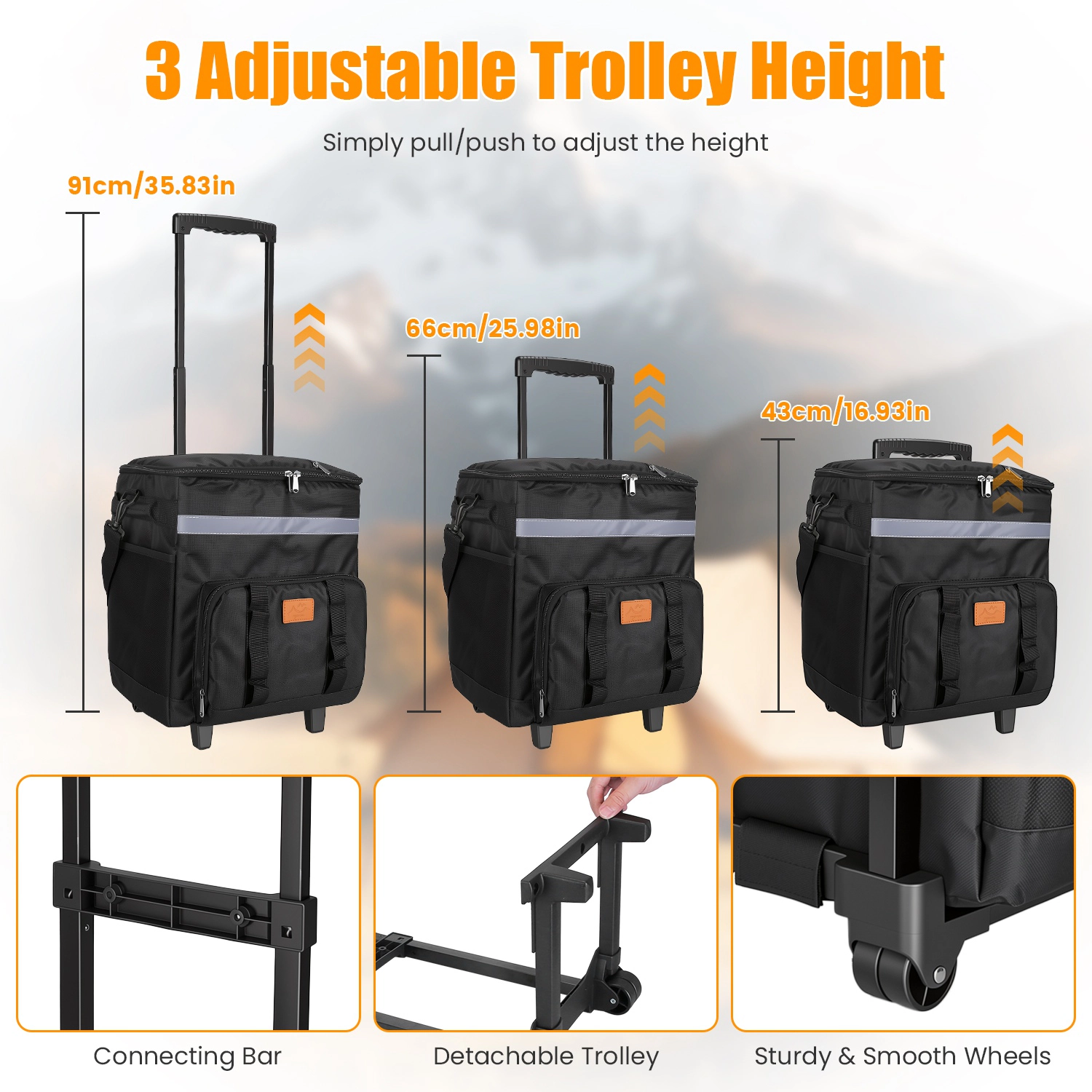 GBruno Insulated Rolling Cooler Bag