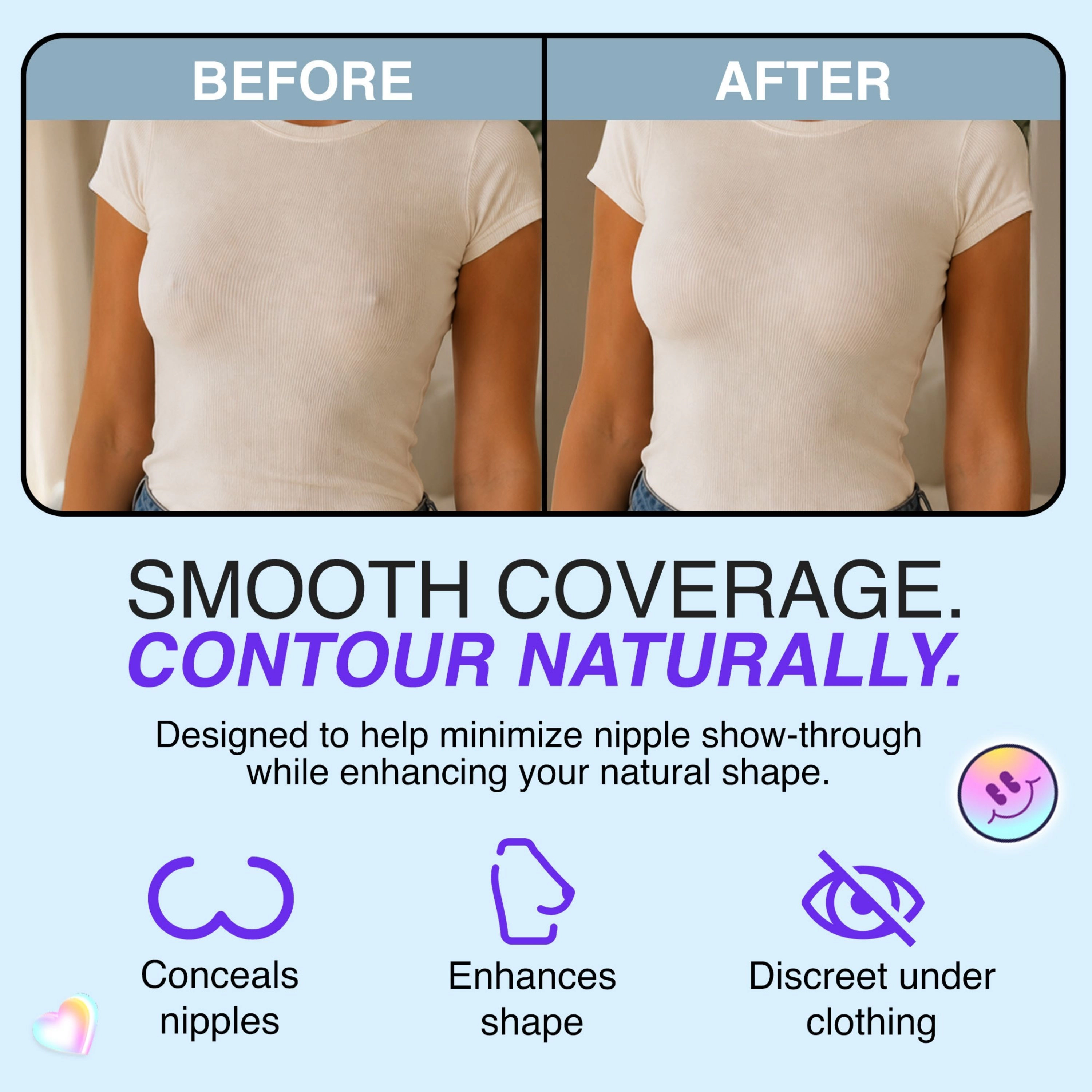 LECHERY Women's Edgestick Circle Nipple Covers Reusable Sticky Silicone Adhesive Pasties