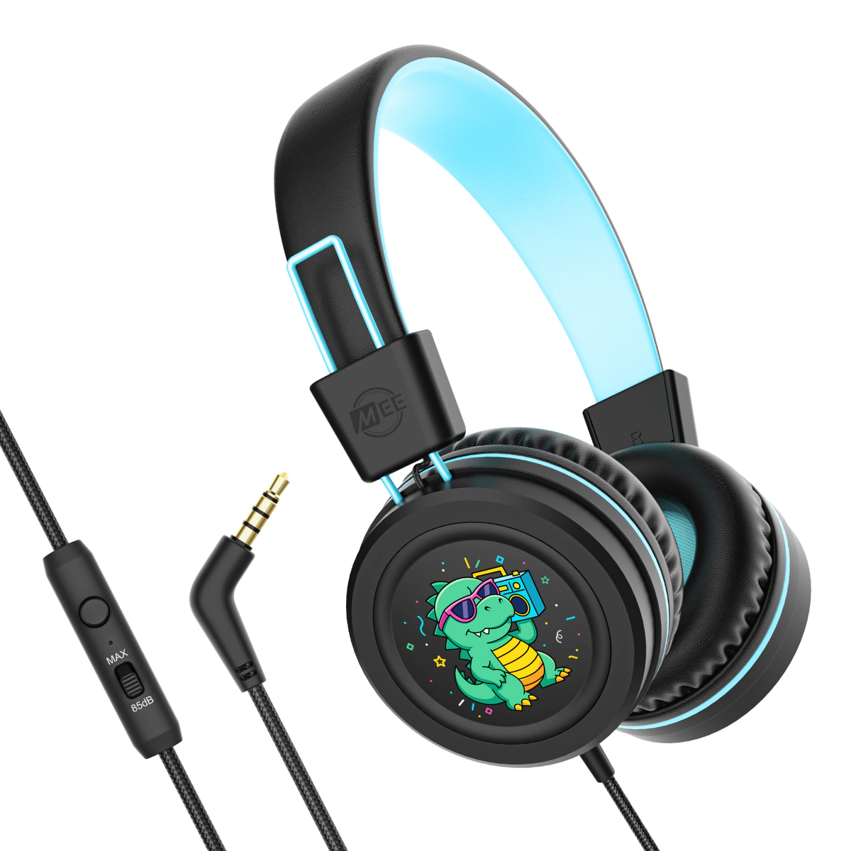 MEE audio KidJamz KJ55AUX 3.5mm Safe Listening Kid's Headphones with Headset & Color Graphics