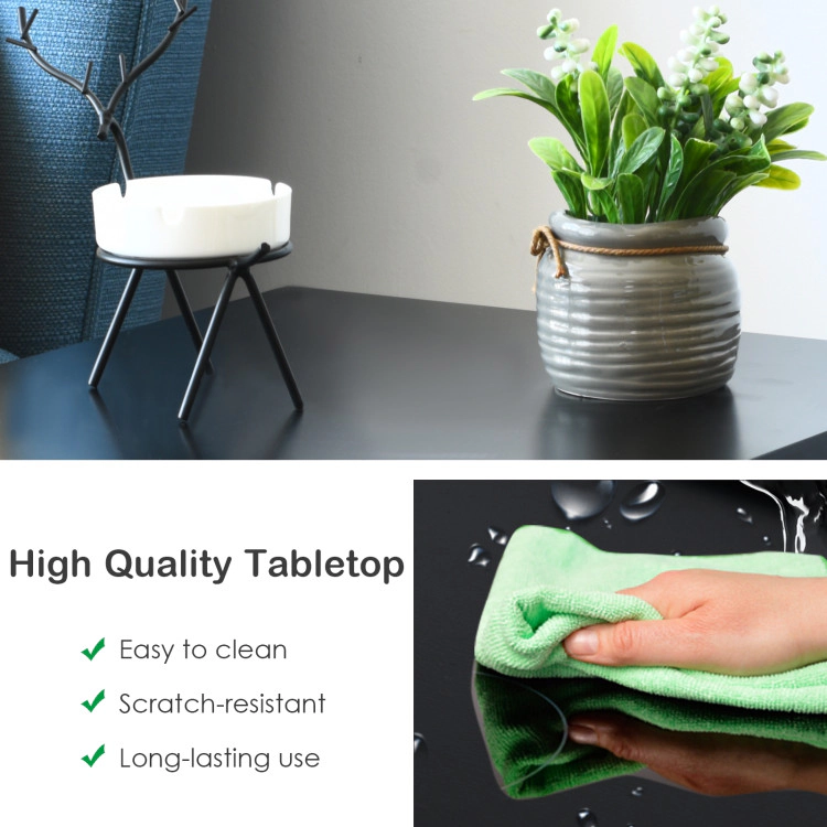 Hivvago 3-Tier Nightstand Sofa Side Table With Baffles And Round Corners
