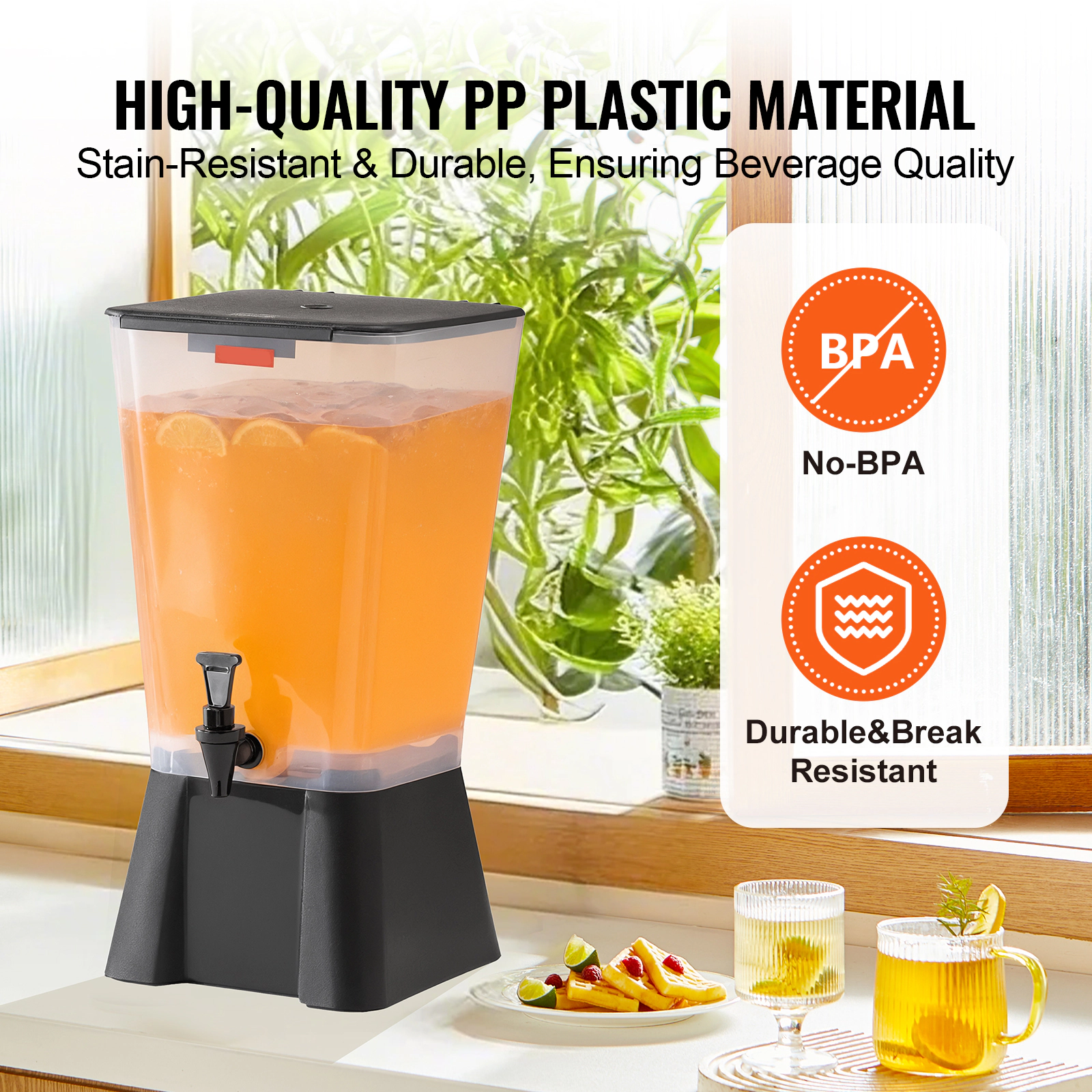 HONGGE Beverage Dispenser Drink for Parties Plastic Juice Dispensers with Spigot Iced Tea Lemonade
