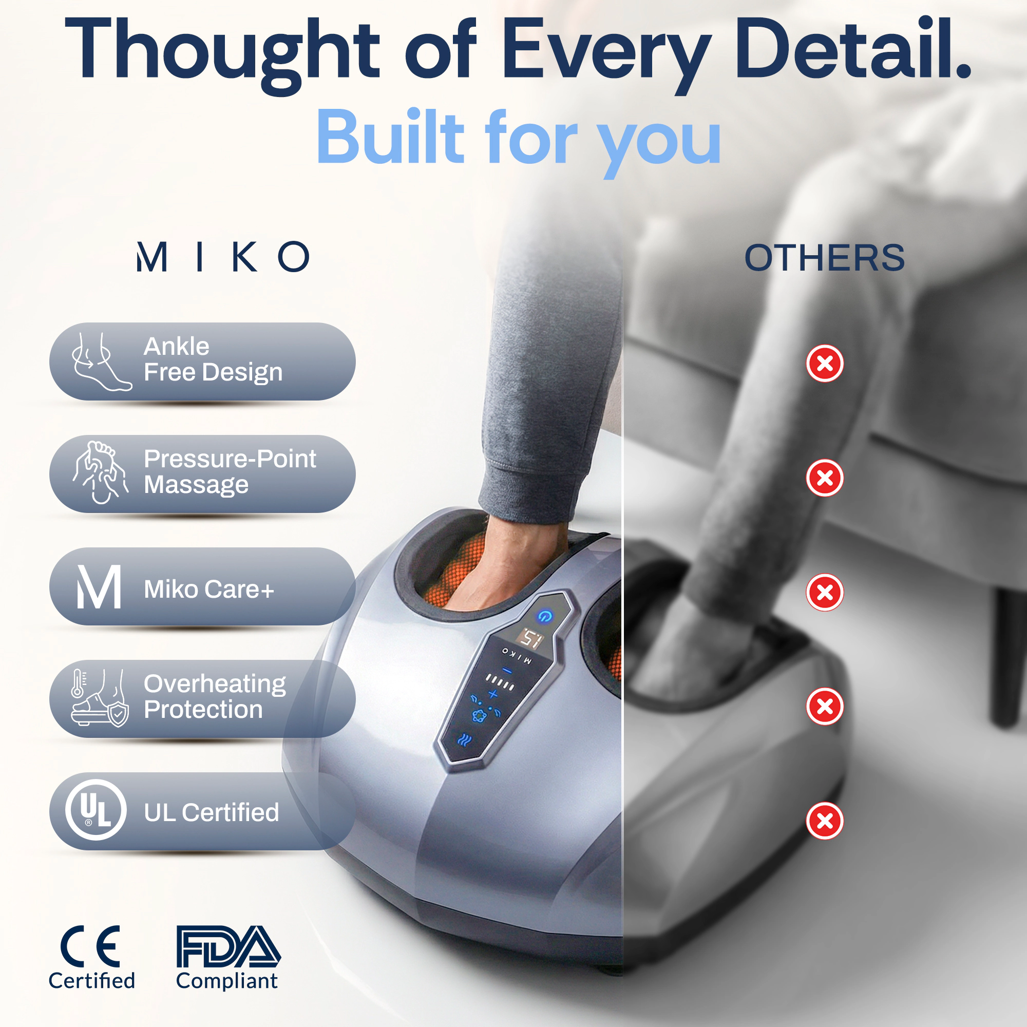 Miko Shiatsu Foot Massager Machine With Multiple Functions and Heat